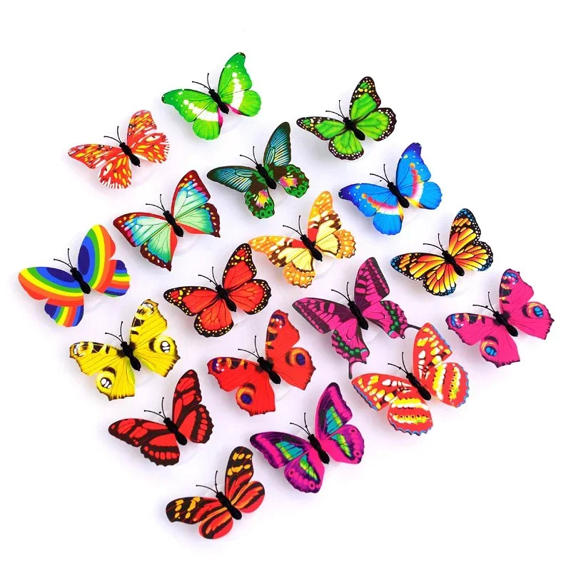 Colorful LED Butterfly Wall Night Light Stickable Glowing Decorative Home Lamp - Image 7
