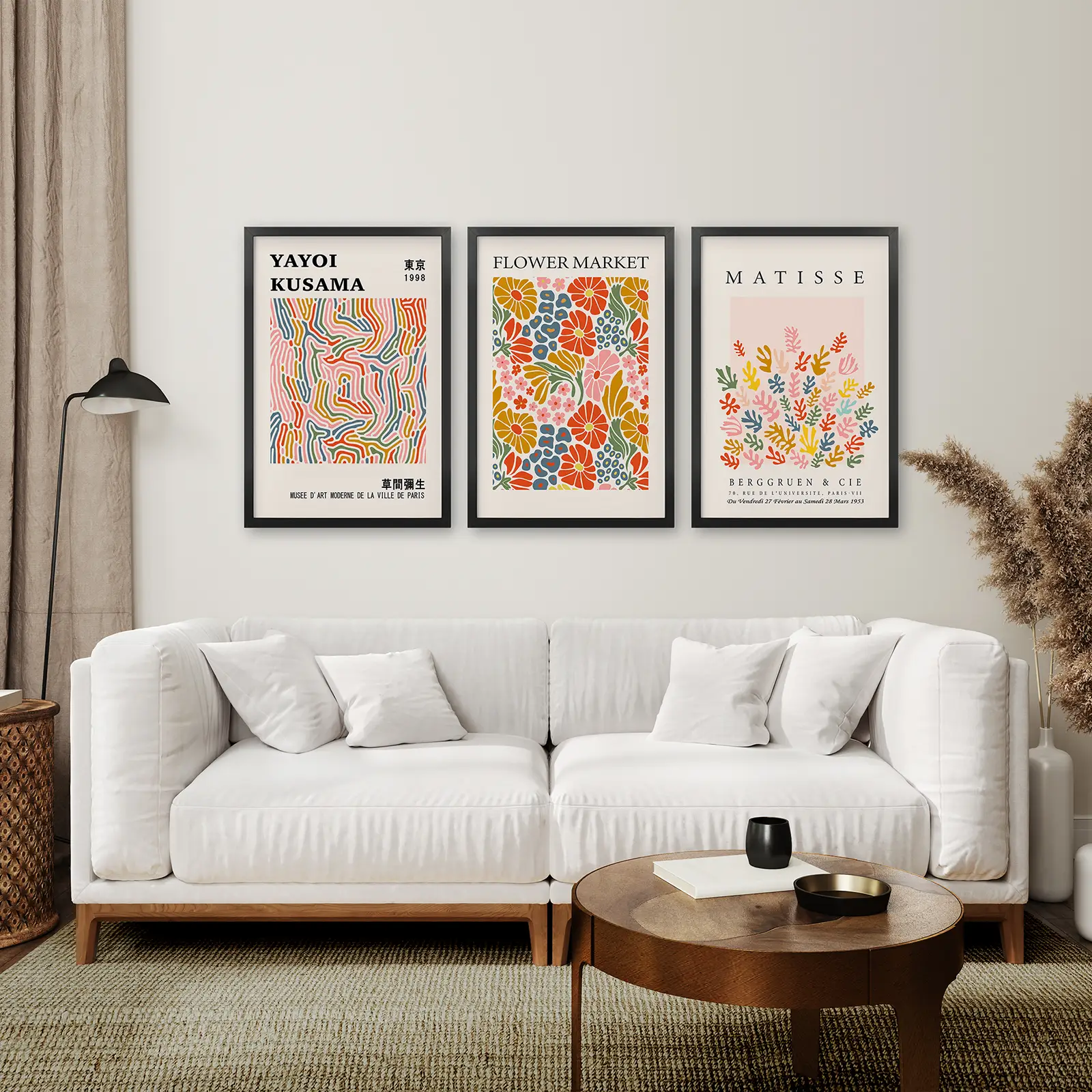 Colorful Wall Art Set of 3 Abstract Kusama Set - Image 2