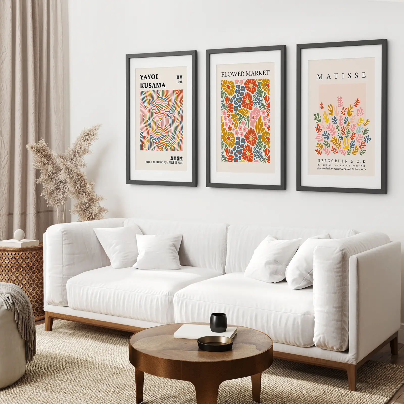 Colorful Wall Art Set of 3 Abstract Kusama Set - Image 3