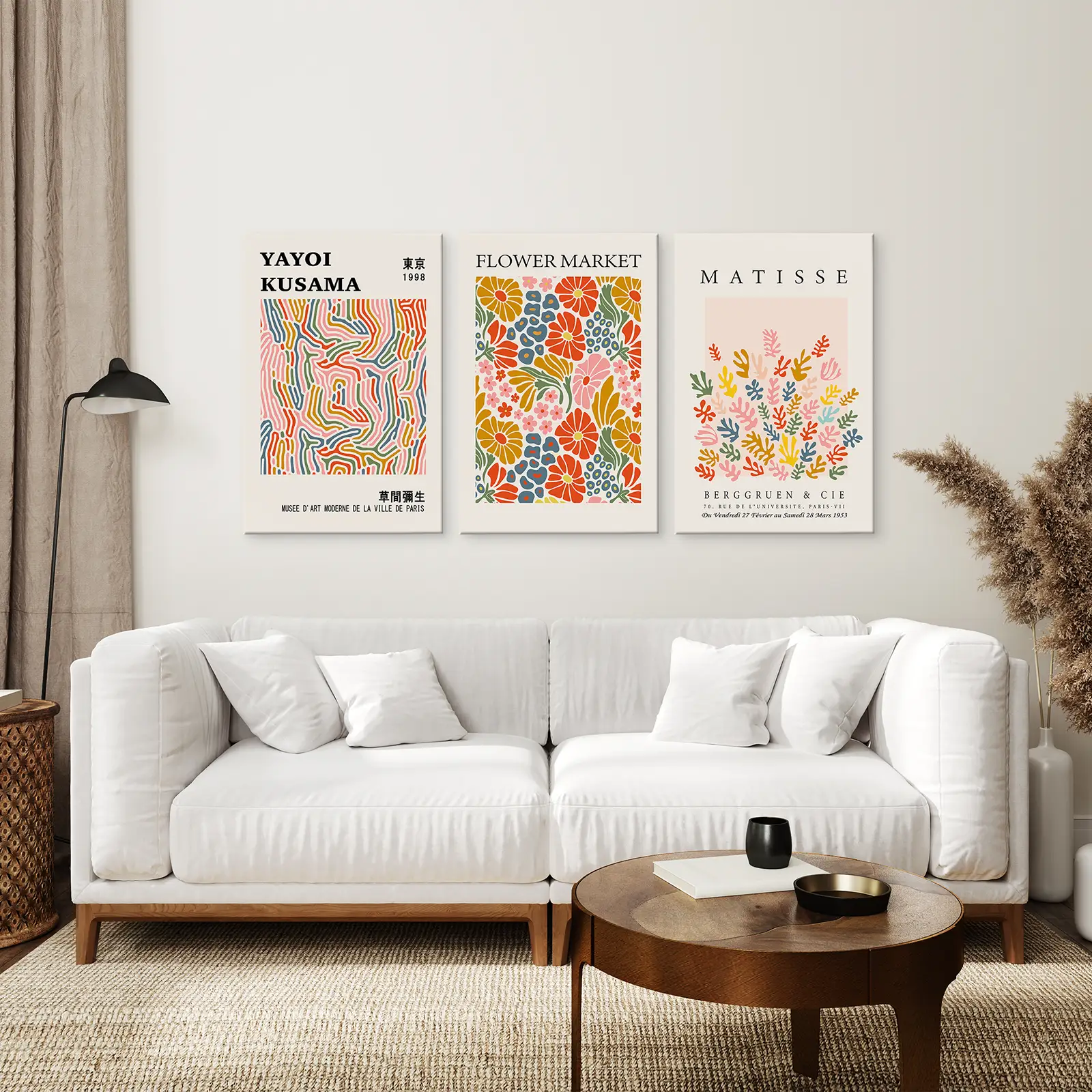 Colorful Wall Art Set of 3 Abstract Kusama Set - Image 4
