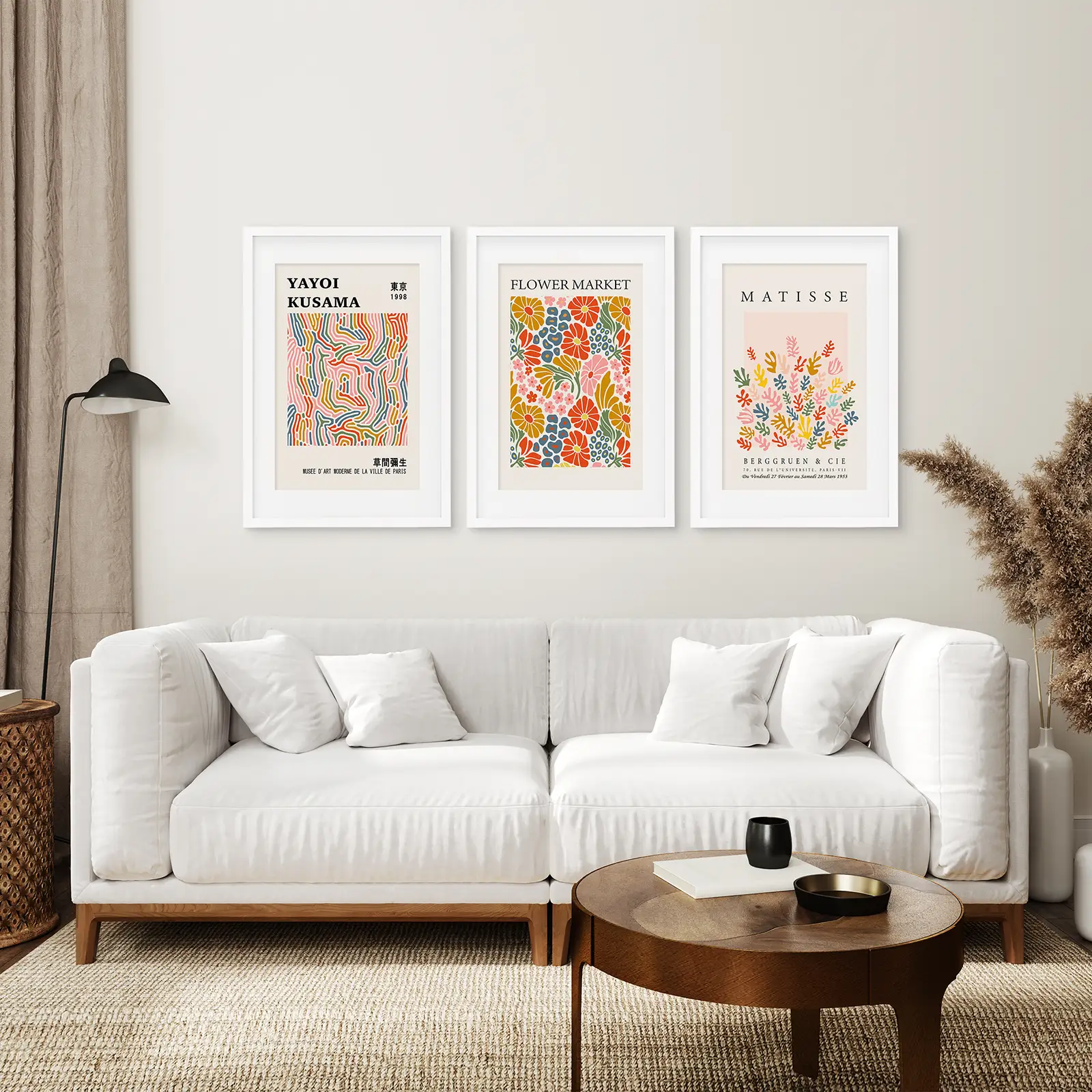 Colorful Wall Art Set of 3 Abstract Kusama Set - Image 5