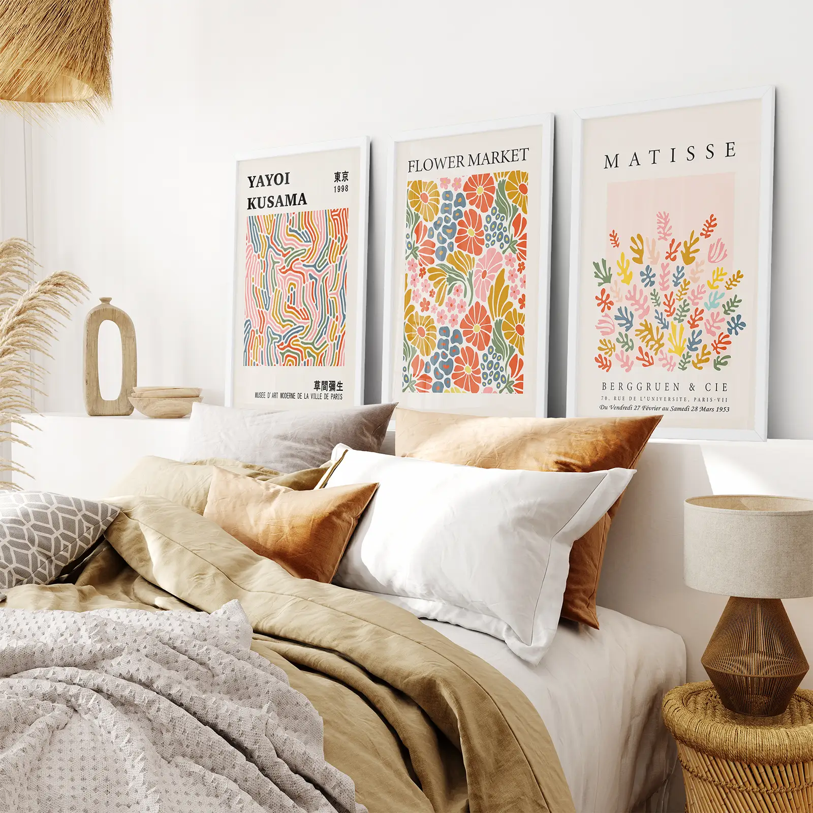 Colorful Wall Art Set of 3 Abstract Kusama Set - Image 7