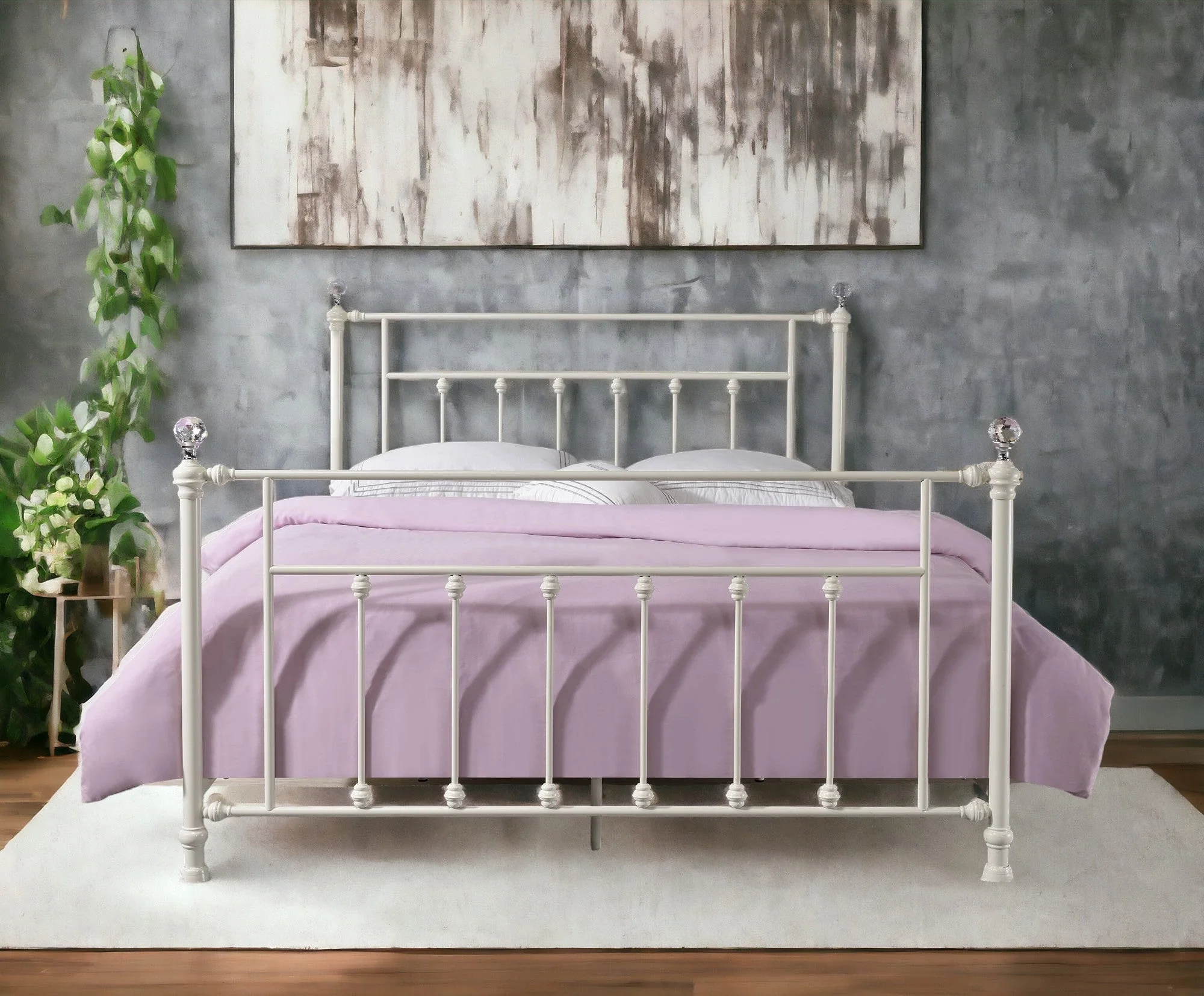 Comet White Finish Full Bed - Image 3