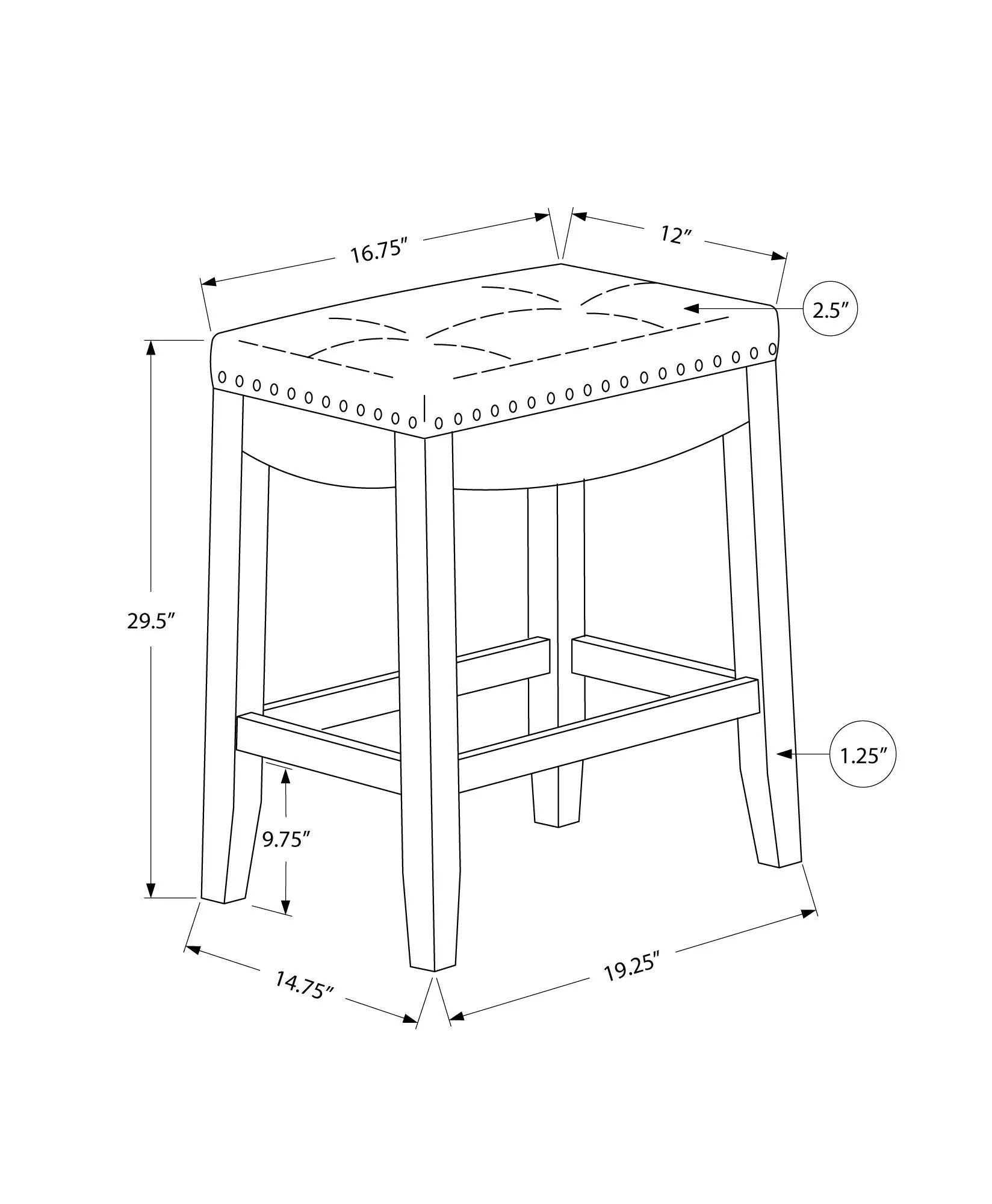 Comfortable Bar Stool, Bar Height, Saddle Seat, Transitional (Set of 2) - Image 2
