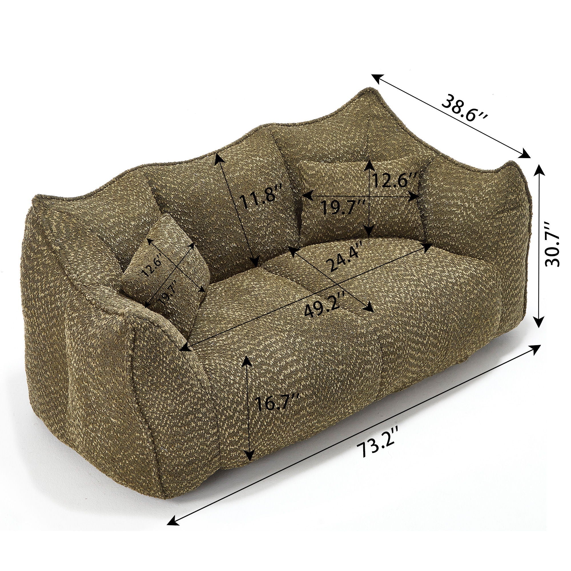 Comfortable Dual Beanbag Chair With High Resilience Foam Core For 2 People - Image 14