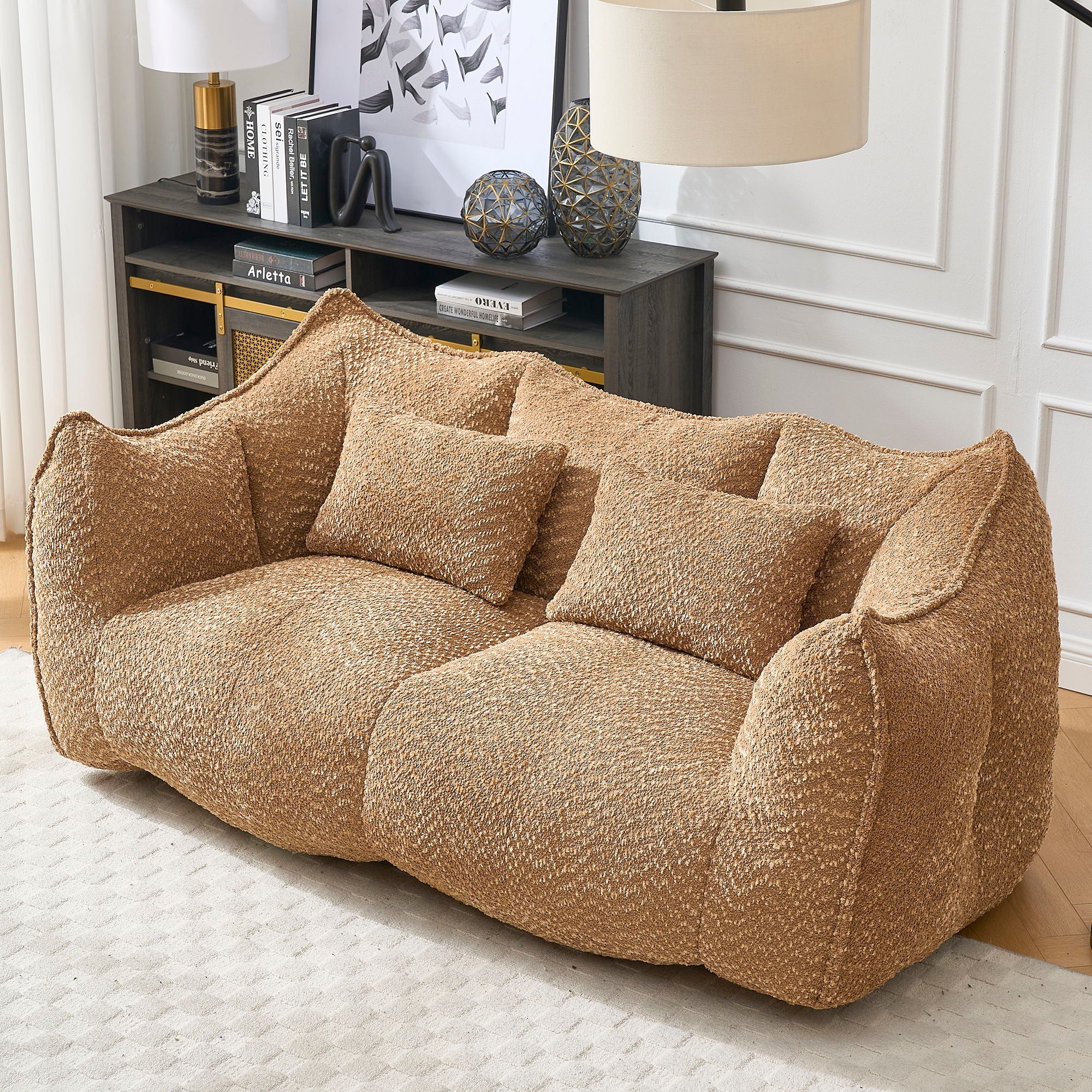 Comfortable Dual Beanbag Chair With High Resilience Foam Core For 2 People - Image 17