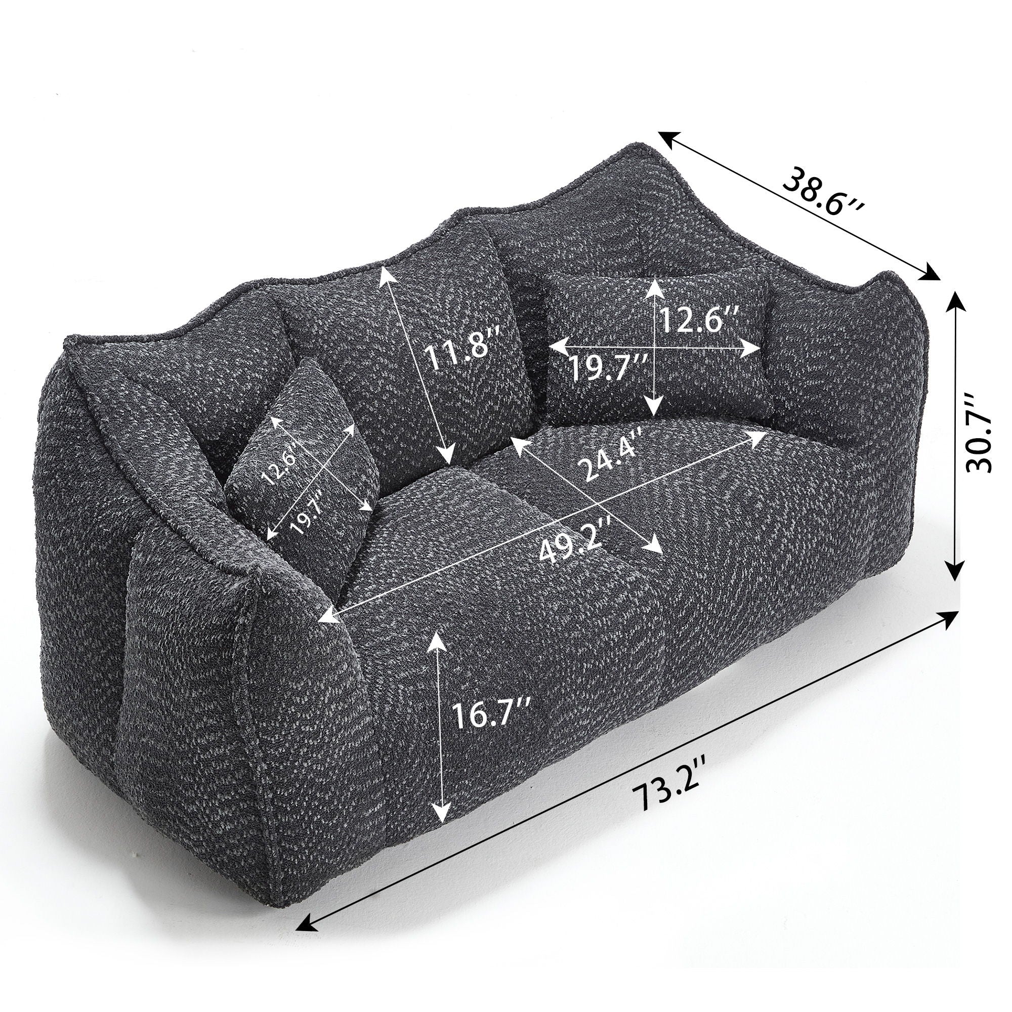 Comfortable Dual Beanbag Chair With High Resilience Foam Core For 2 People - Image 18