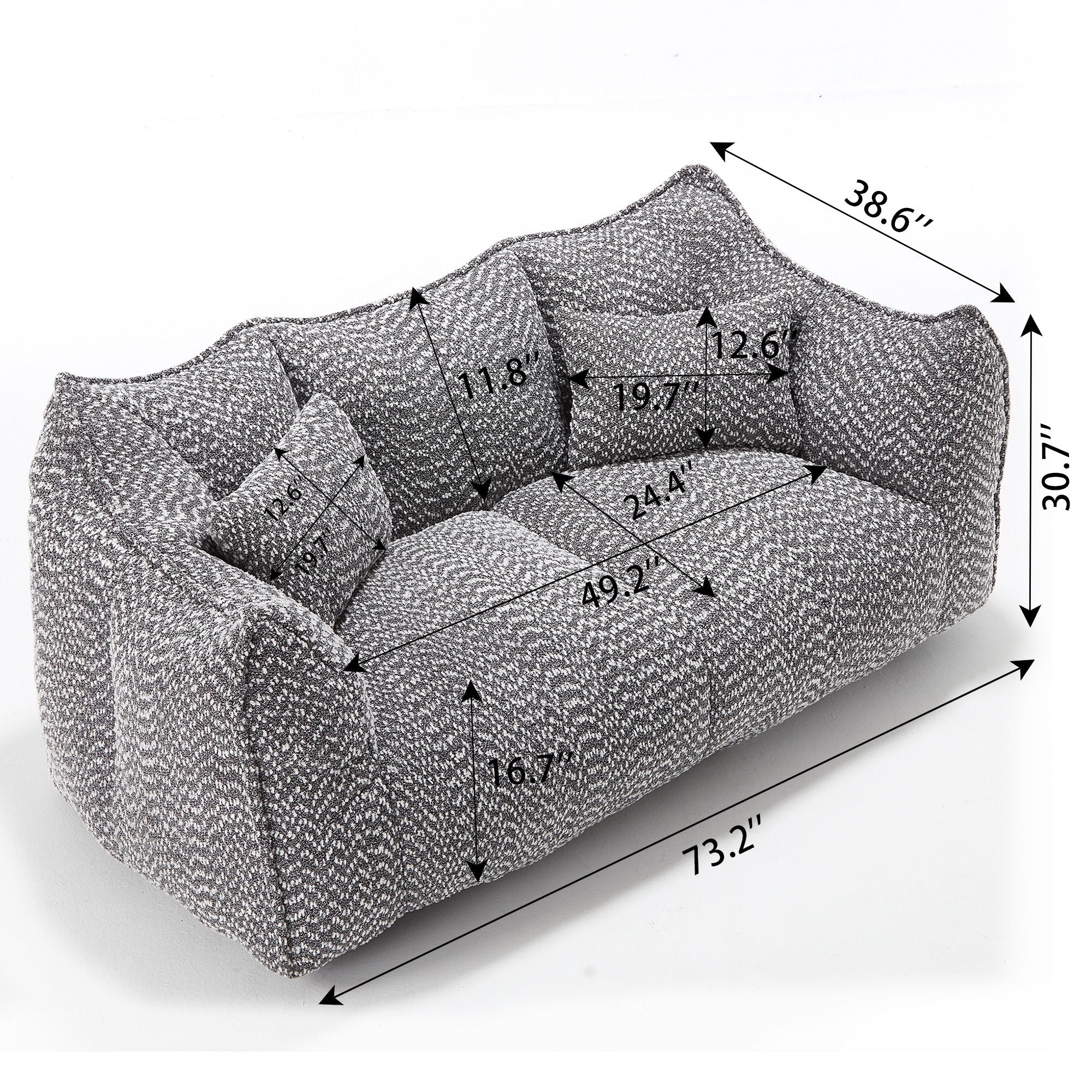 Comfortable Dual Beanbag Chair With High Resilience Foam Core For 2 People - Image 21