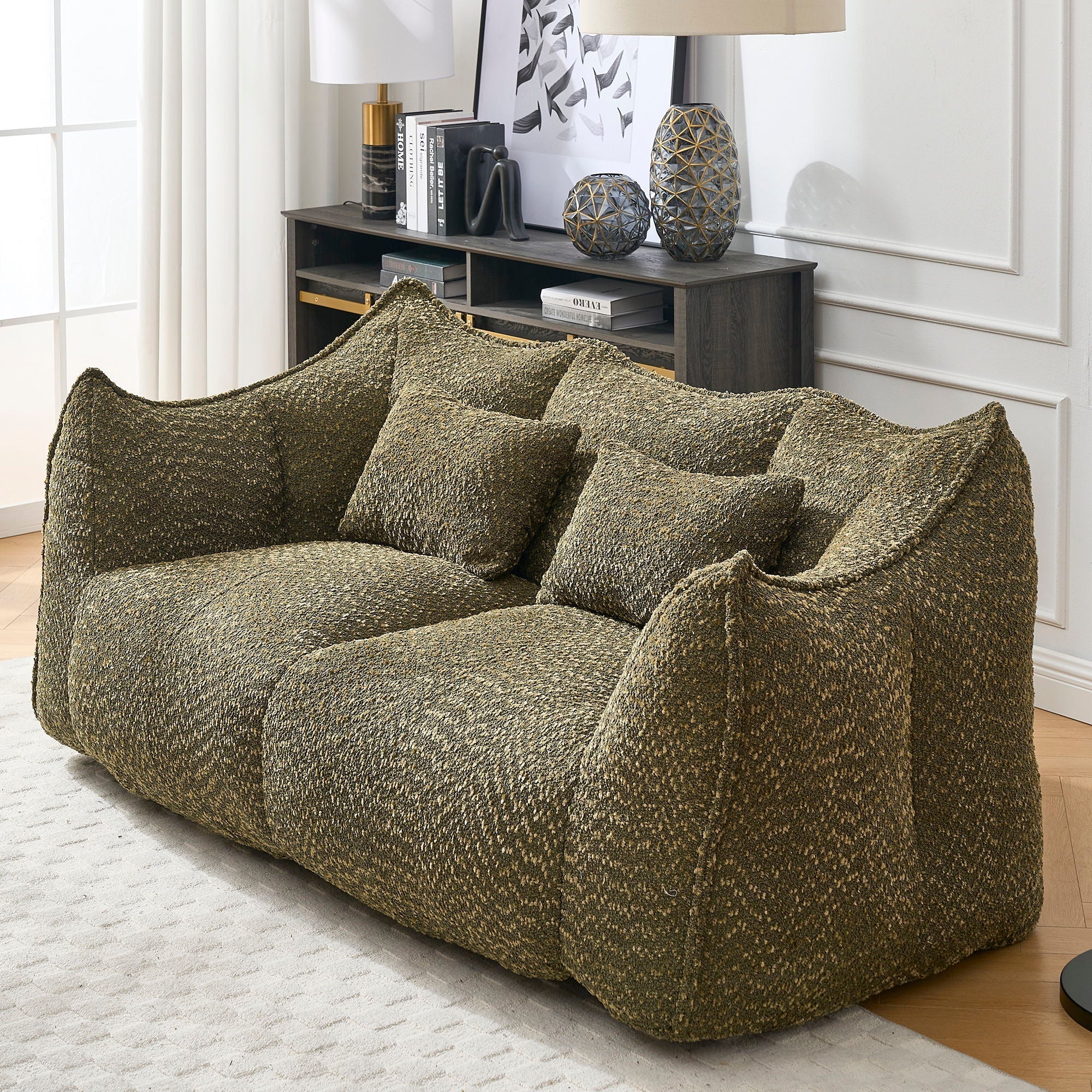Comfortable Dual Beanbag Chair With High Resilience Foam Core For 2 People - Image 24