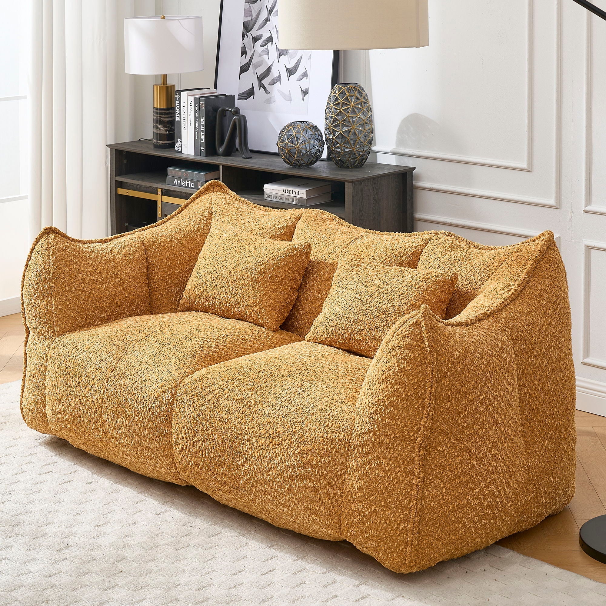 Comfortable Dual Beanbag Chair With High Resilience Foam Core For 2 People - Image 8