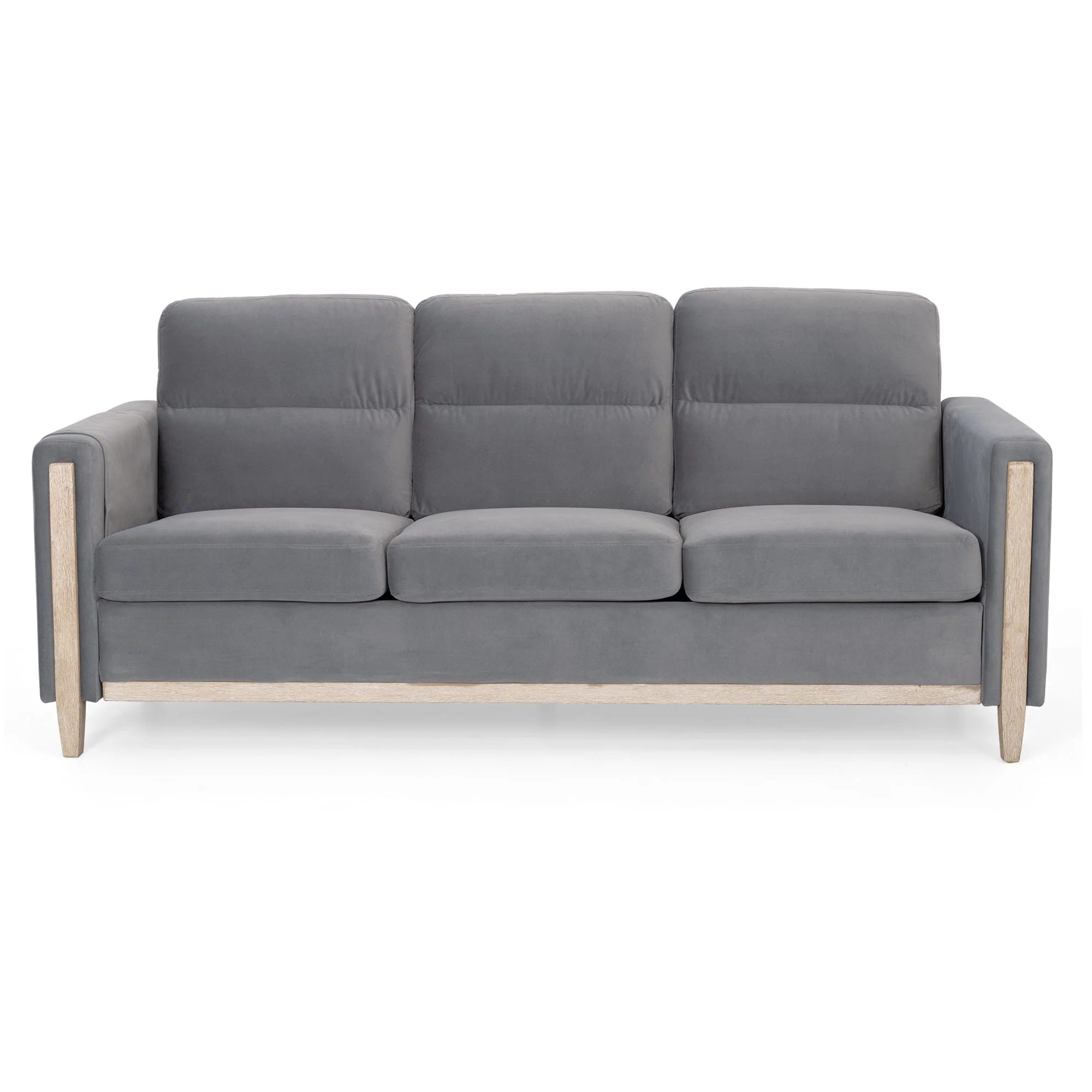 Comfortable Solid Wood Three-Seater Sofa, Soft Cushions, Durable And Long-Lasting, 79.5" Sofa Couch For Living Room - Image 2