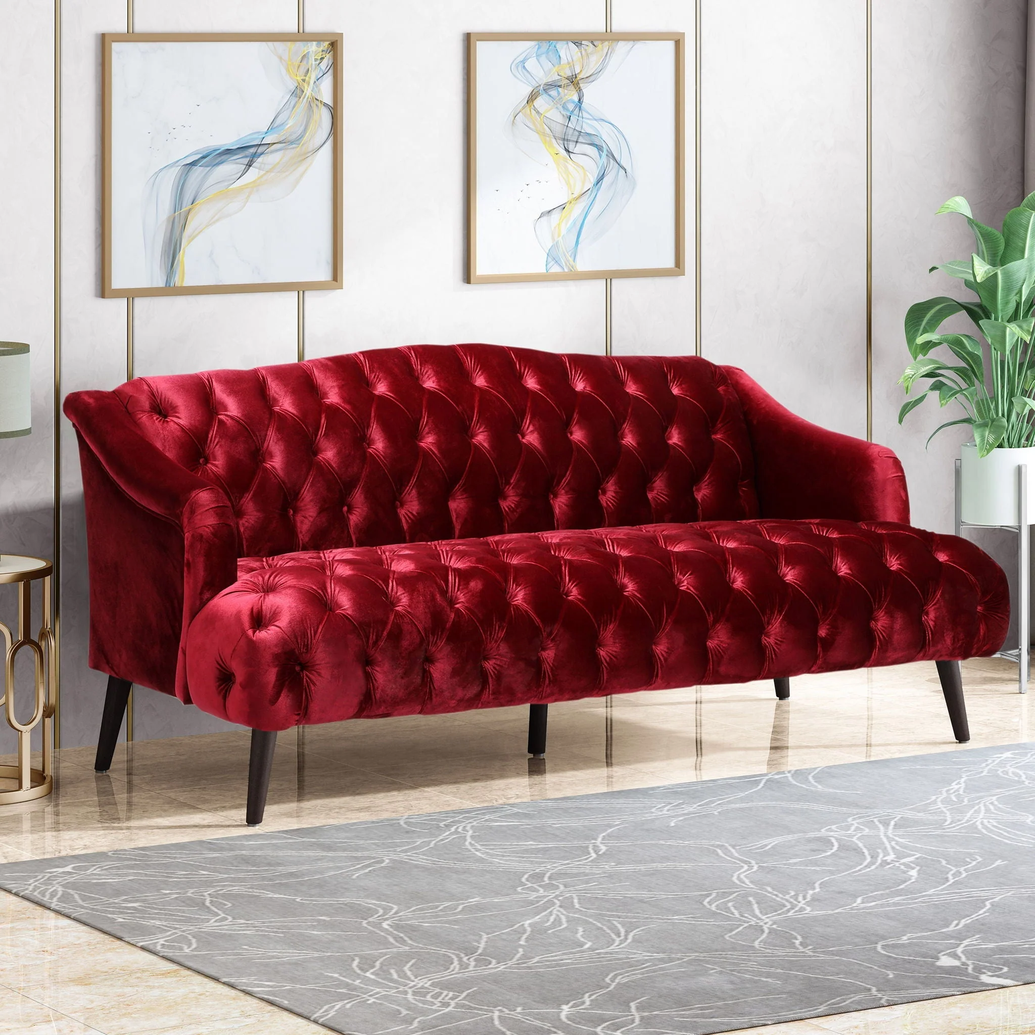 Comfy 3 Seat Sofa With Wooden Legs, For Living Room And Study - Image 7