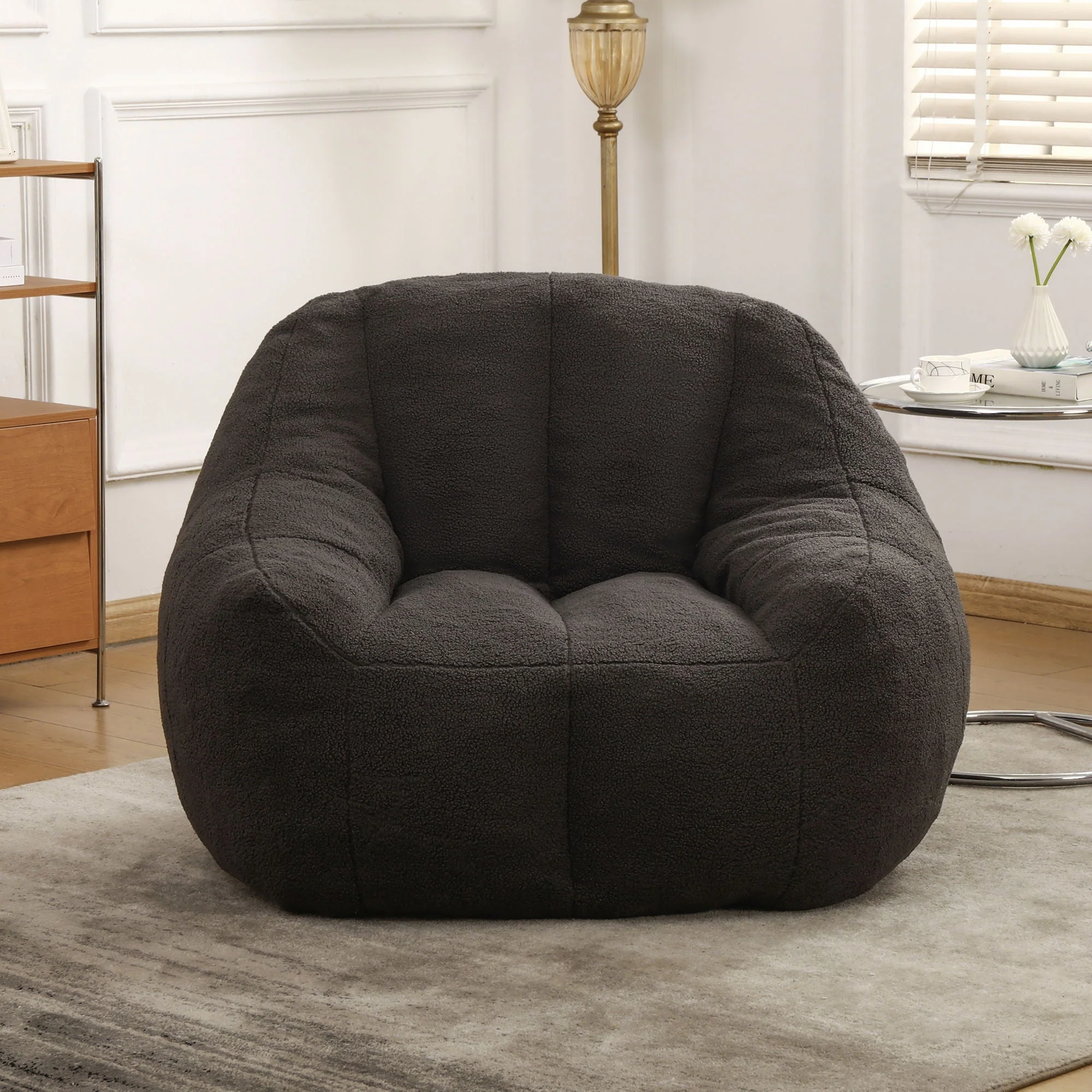 Comfy Bean Bag Chair With Memory Foam Filler, Tufted Soft - Image 15