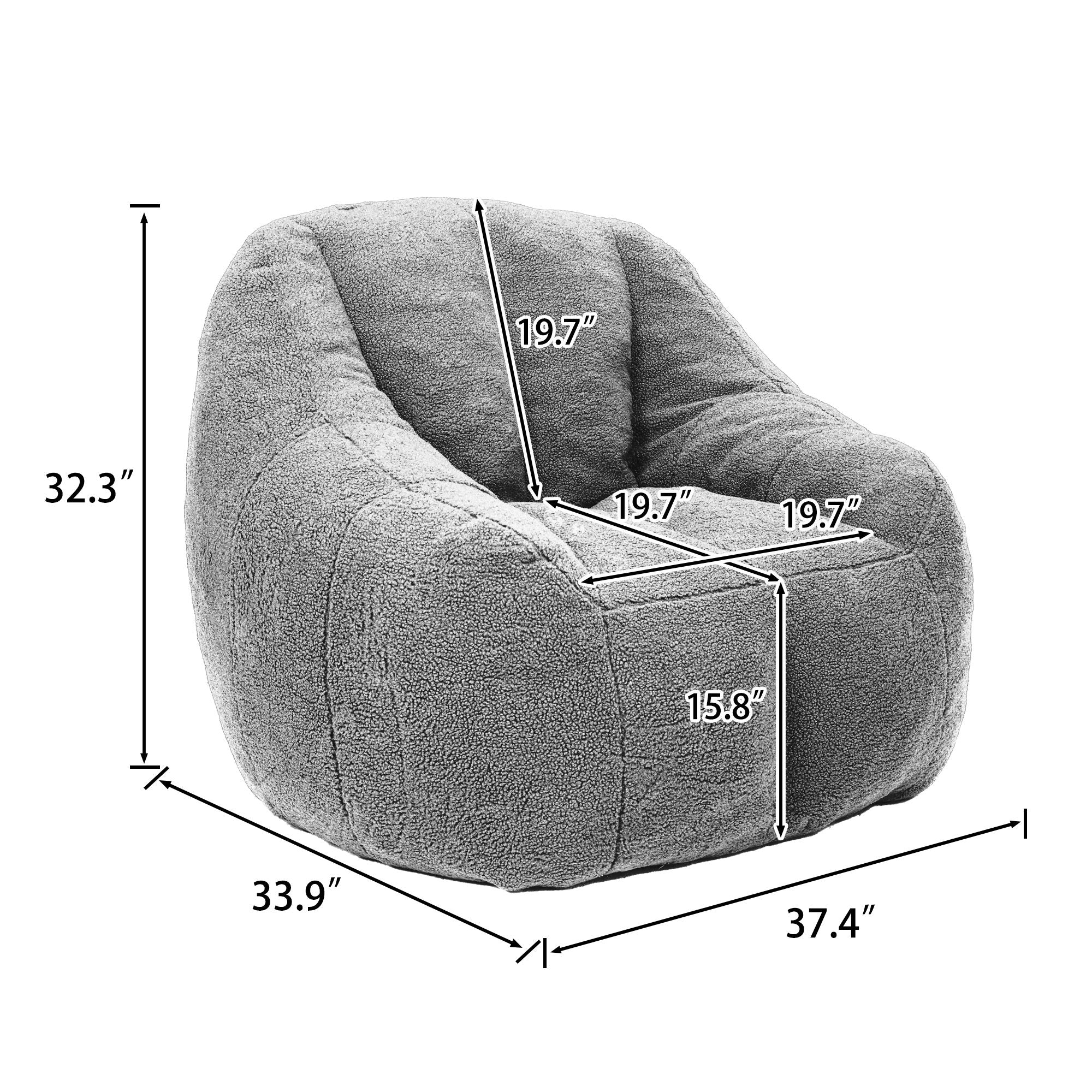 Comfy Bean Bag Chair With Memory Foam Filler, Tufted Soft - Image 21
