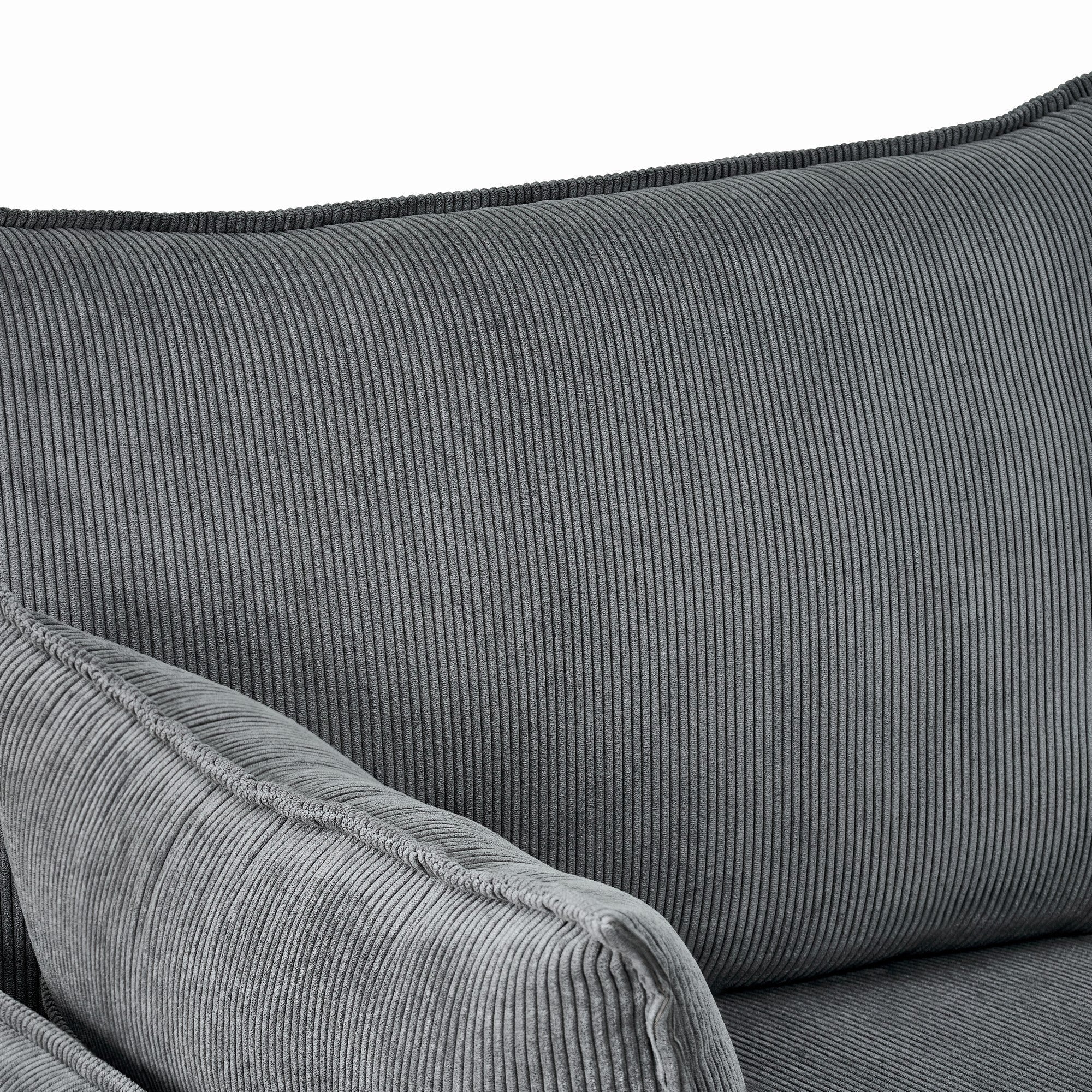 Comfy Corduroy Oversized Chaise Lounge Chair with Ottoman and Storage - Image 14