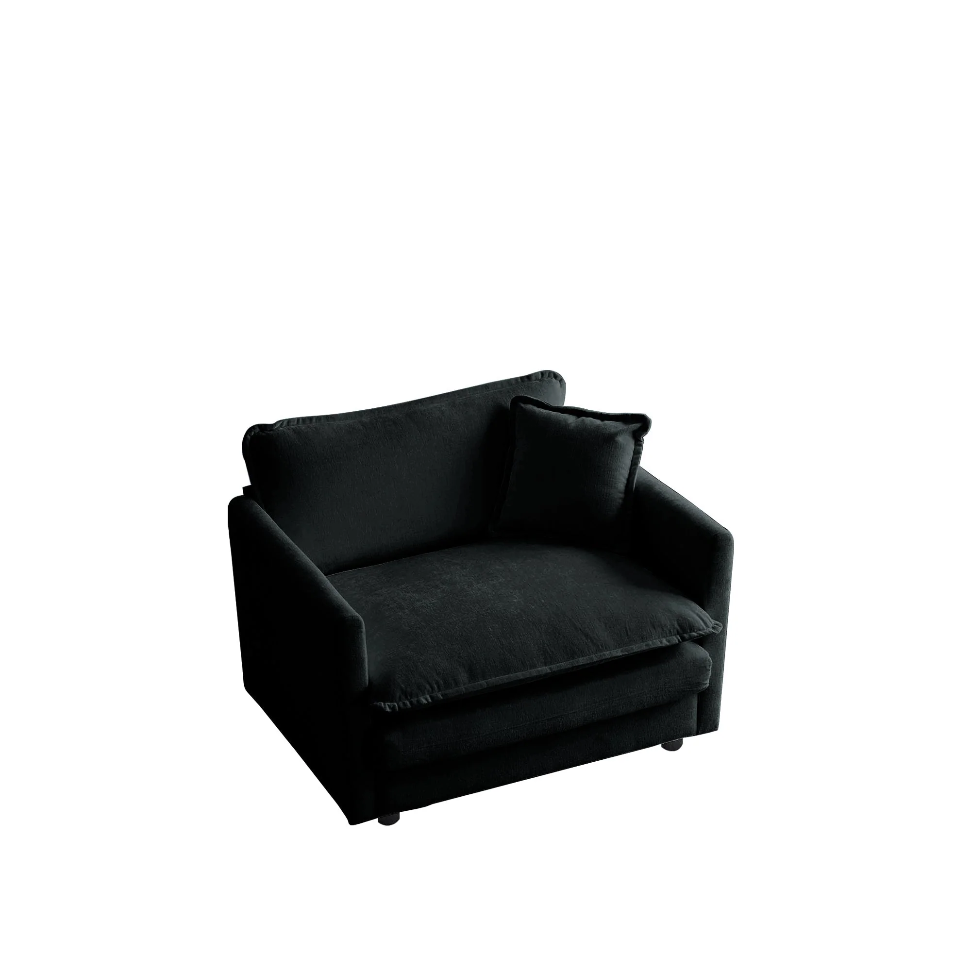 Comfy Deep Single Seat Sofa Upholstered Reading Armchair