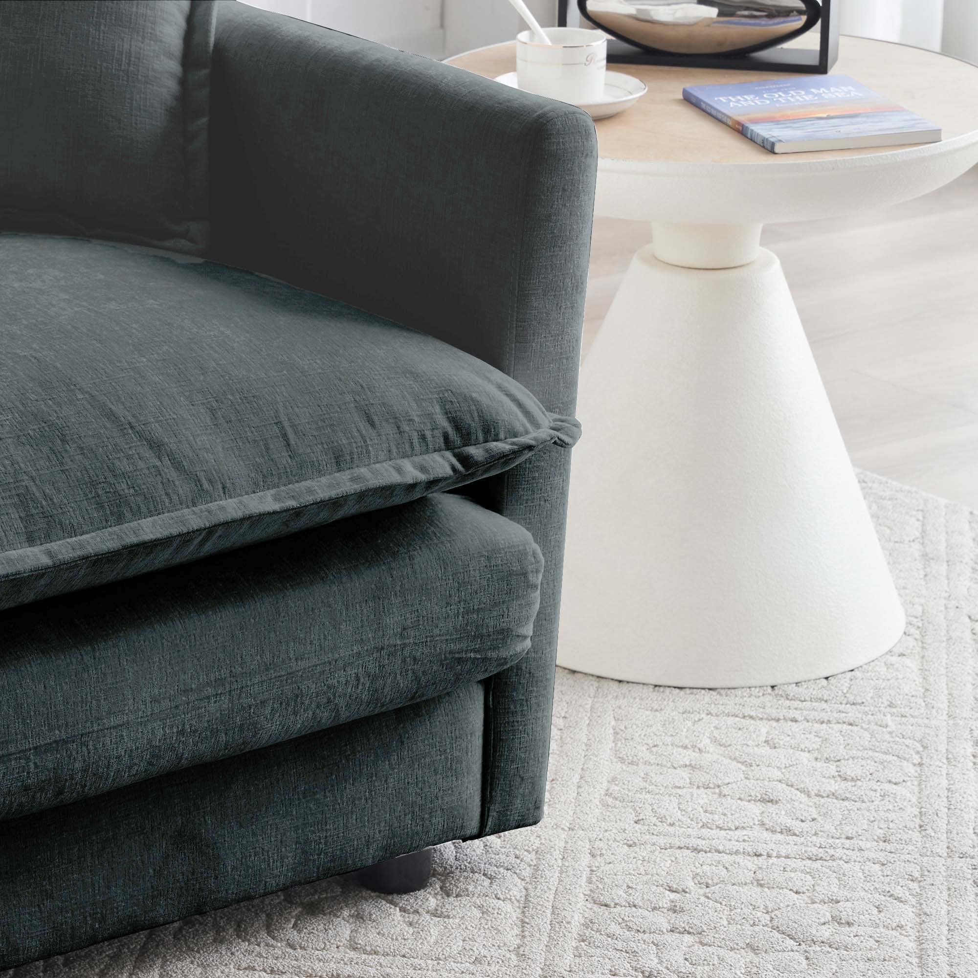 Comfy Deep Single Seat Sofa Upholstered Reading Armchair - Image 4