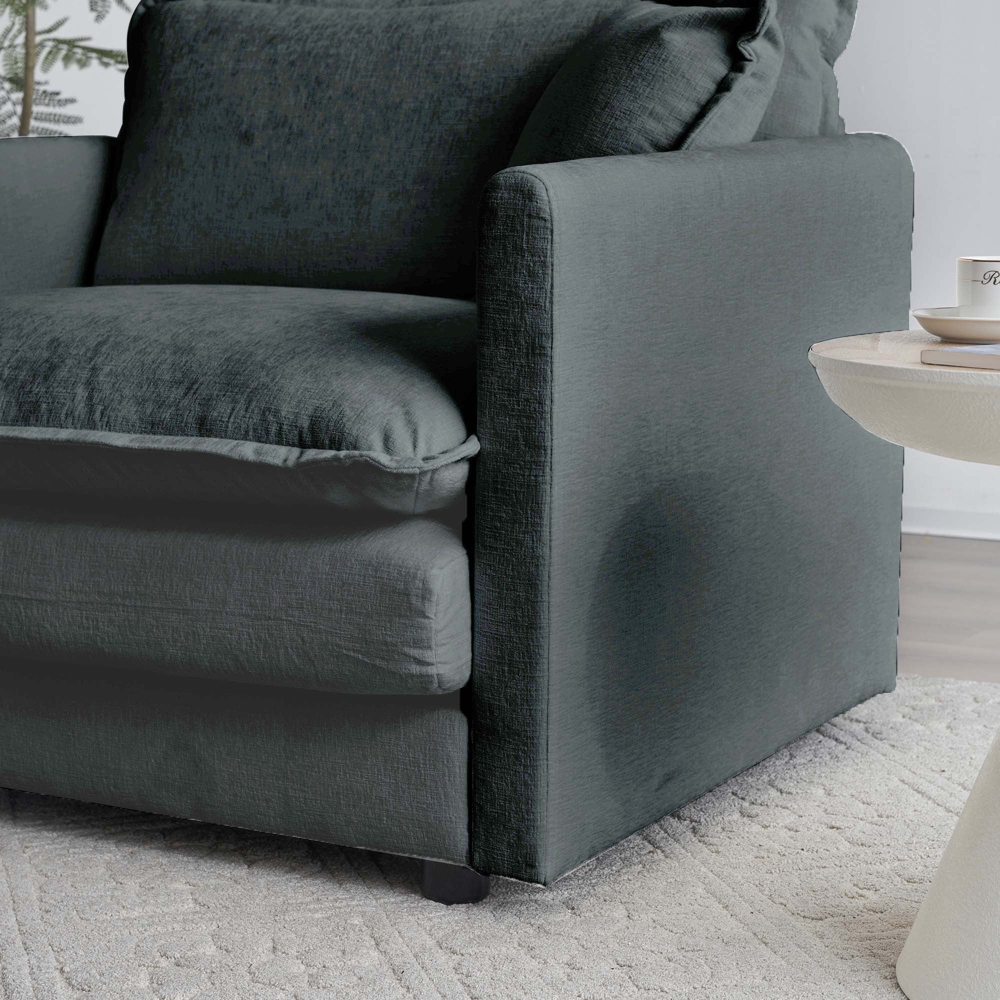 Comfy Deep Single Seat Sofa Upholstered Reading Armchair - Image 6