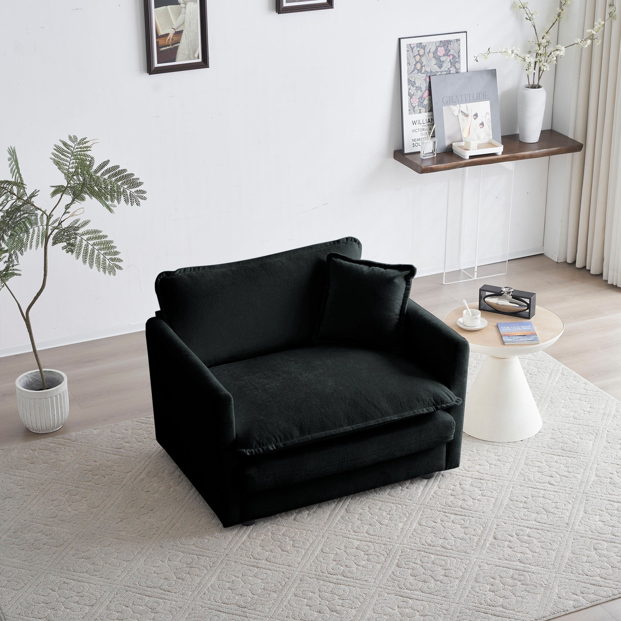 Comfy Deep Single Seat Sofa Upholstered Reading Armchair - Image 2