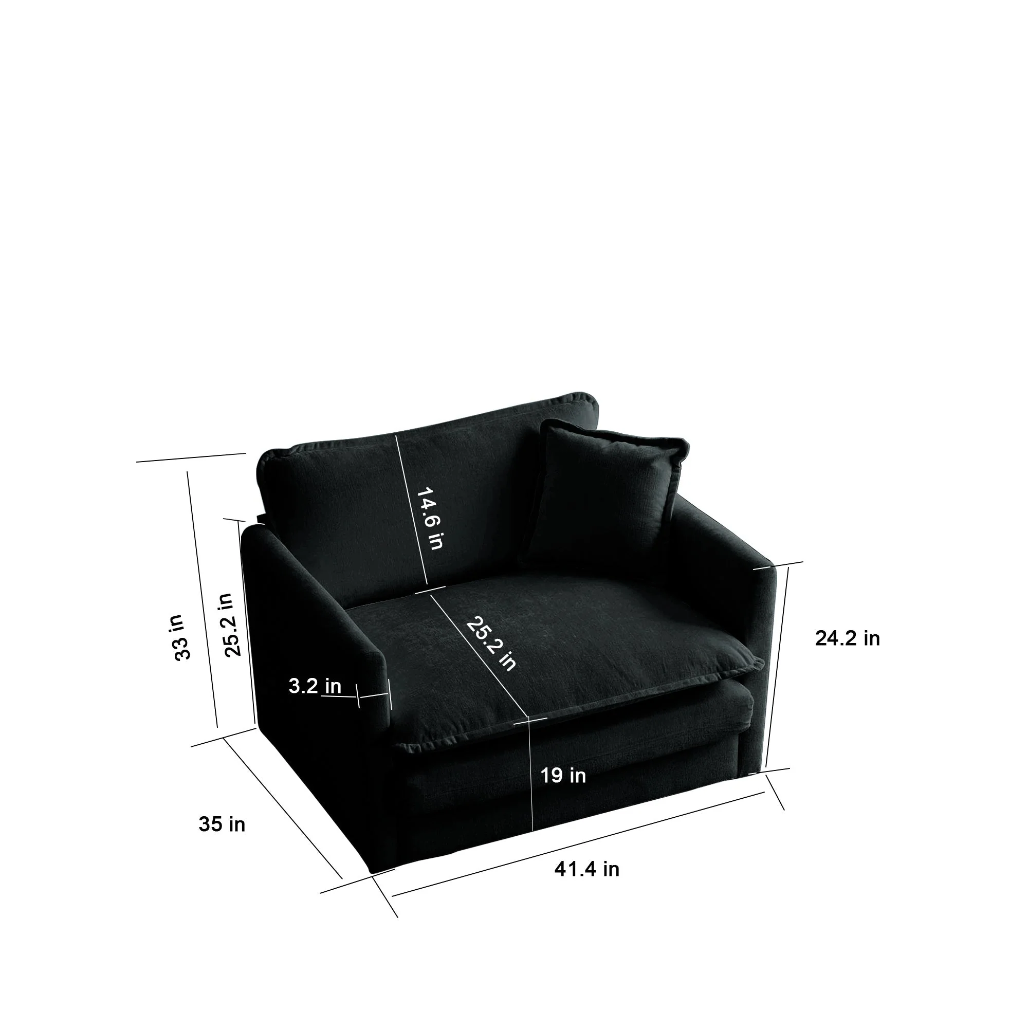 Comfy Deep Single Seat Sofa Upholstered Reading Armchair - Image 4