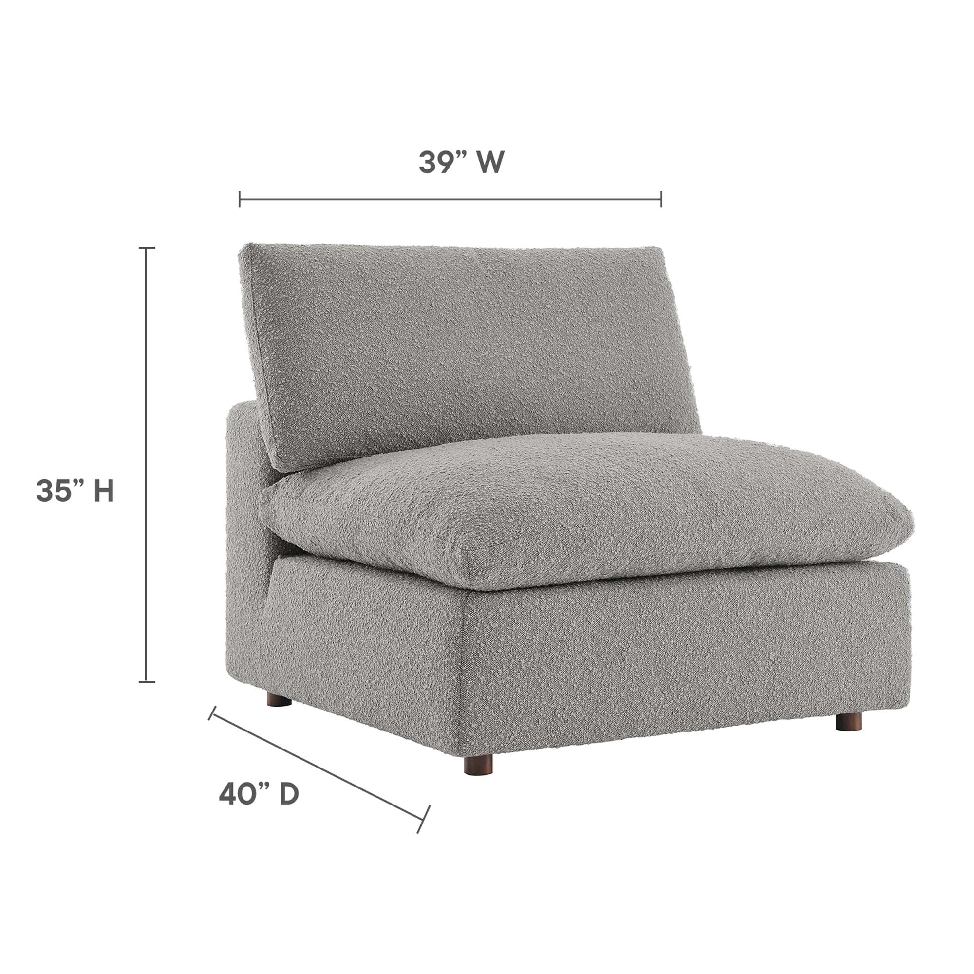 Commix Down Filled Overstuffed Boucle Fabric Armless Chair by Modway - Image 16