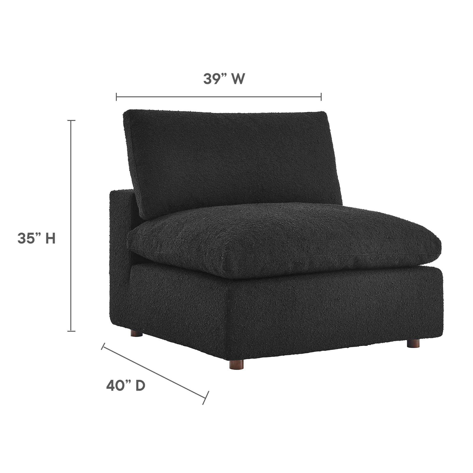 Commix Down Filled Overstuffed Boucle Fabric Armless Chair by Modway - Image 17