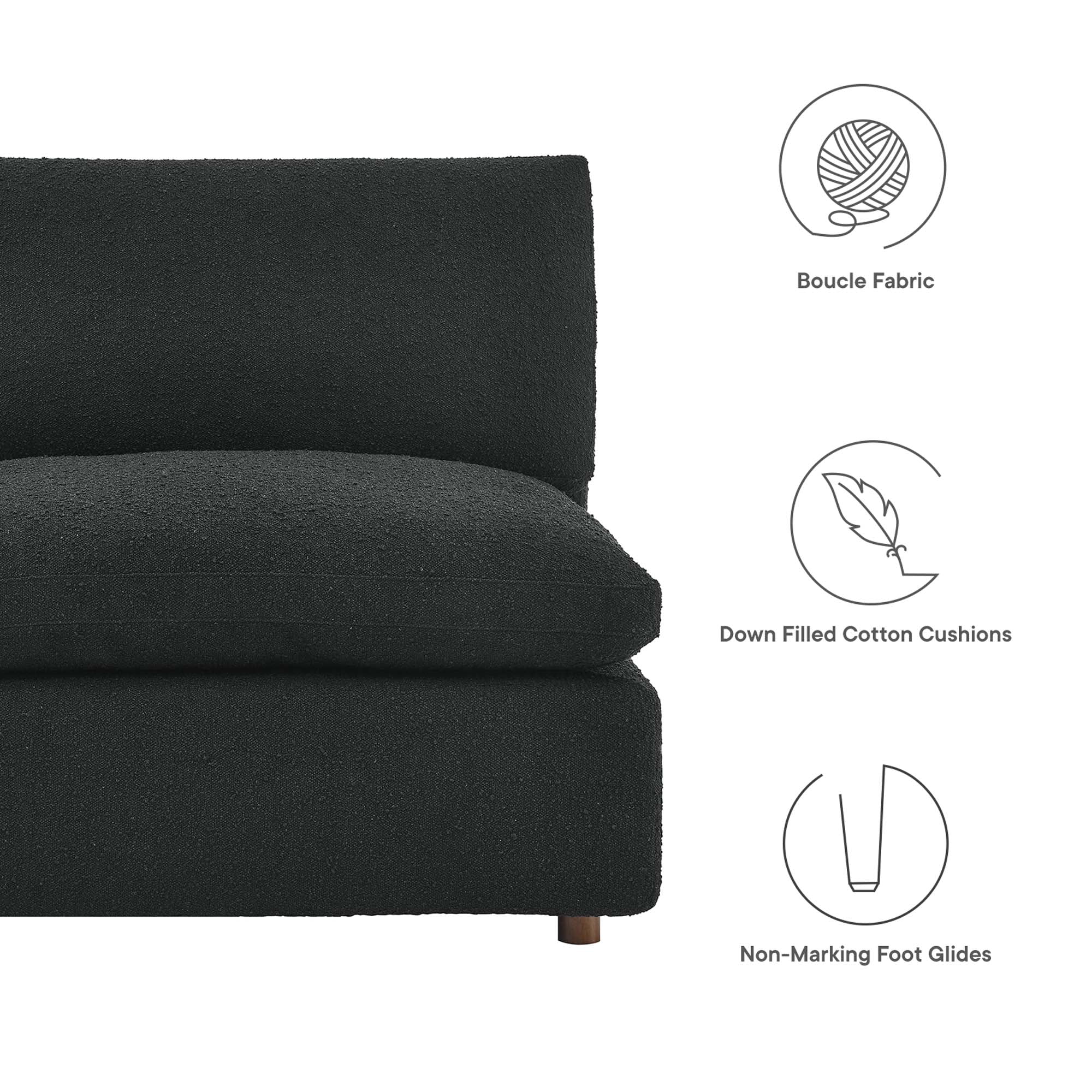 Commix Down Filled Overstuffed Boucle Fabric Armless Chair by Modway - Image 19