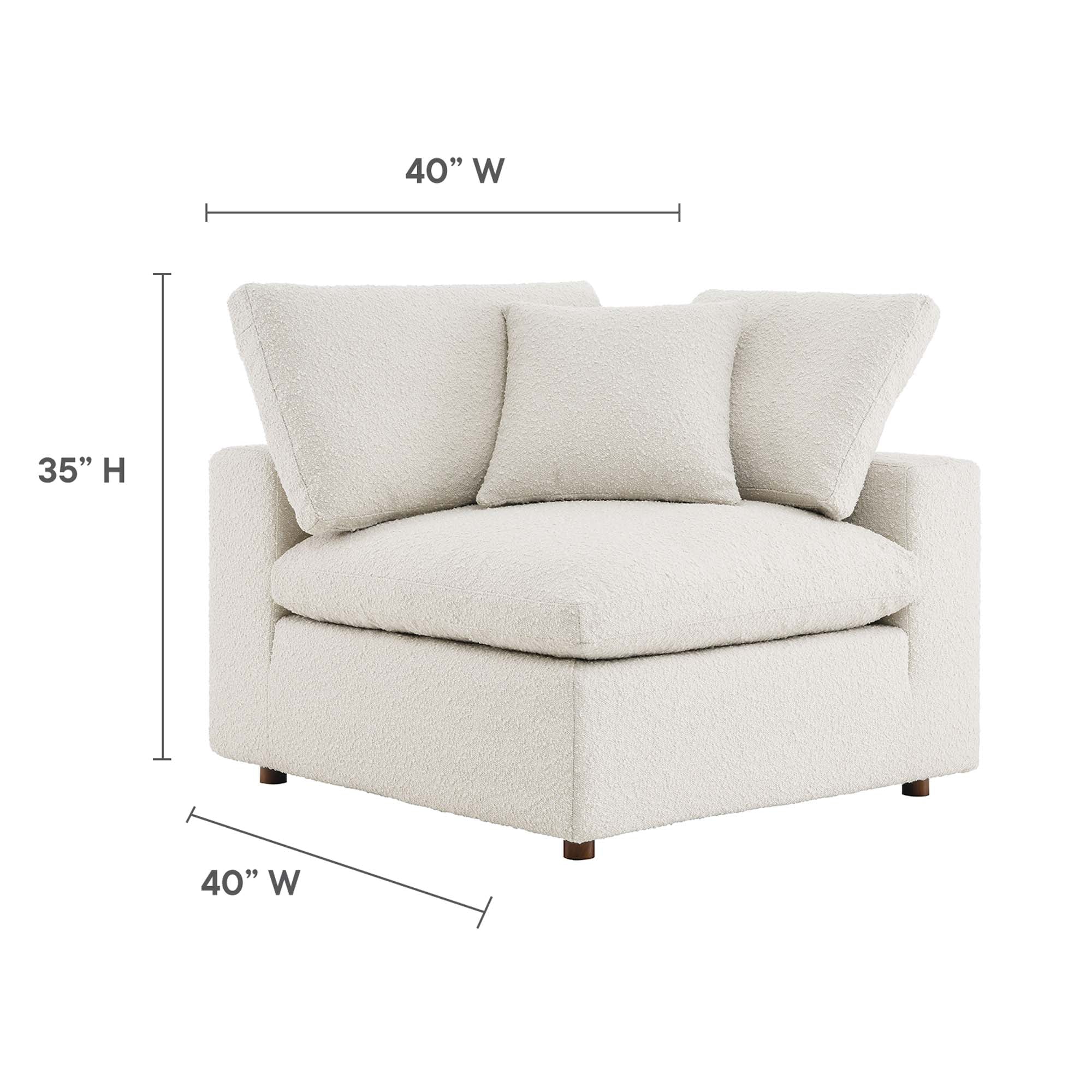 Commix Down Filled Overstuffed Boucle Fabric Corner Chair by Modway - Image 16