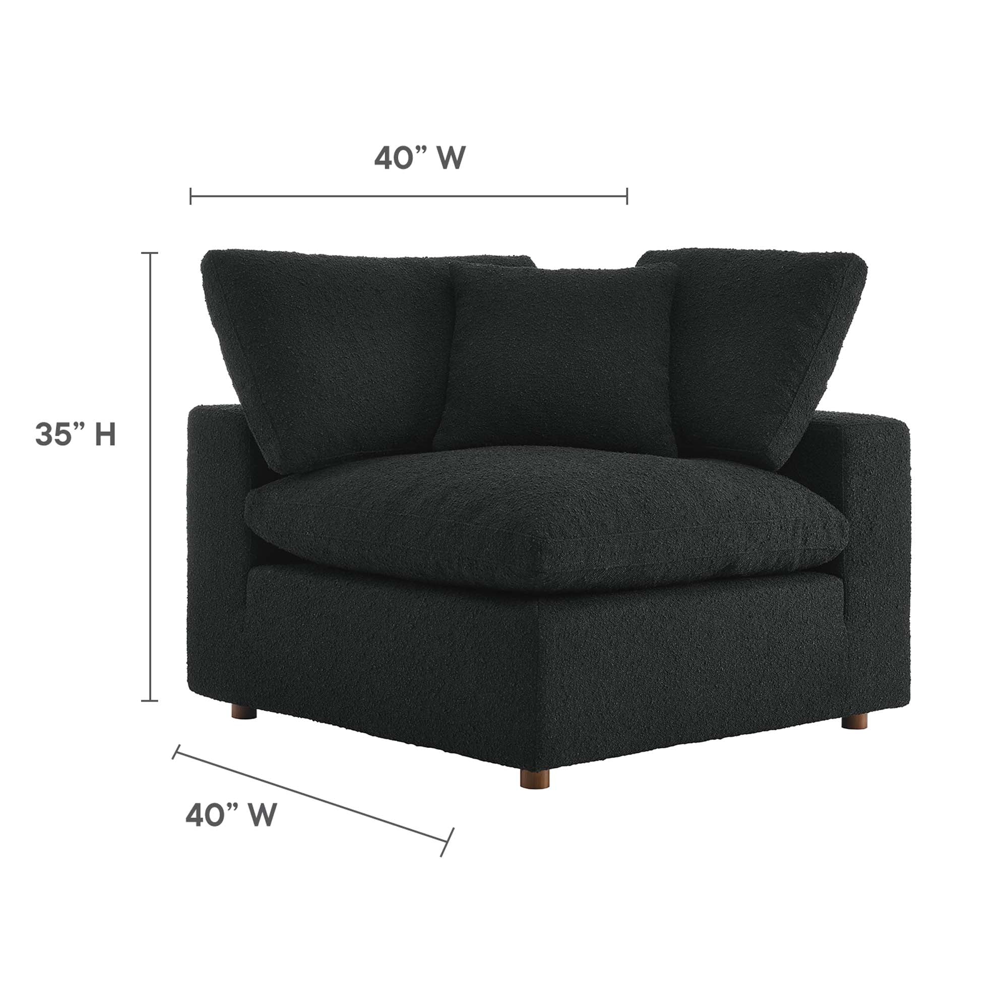 Commix Down Filled Overstuffed Boucle Fabric Corner Chair by Modway - Image 17