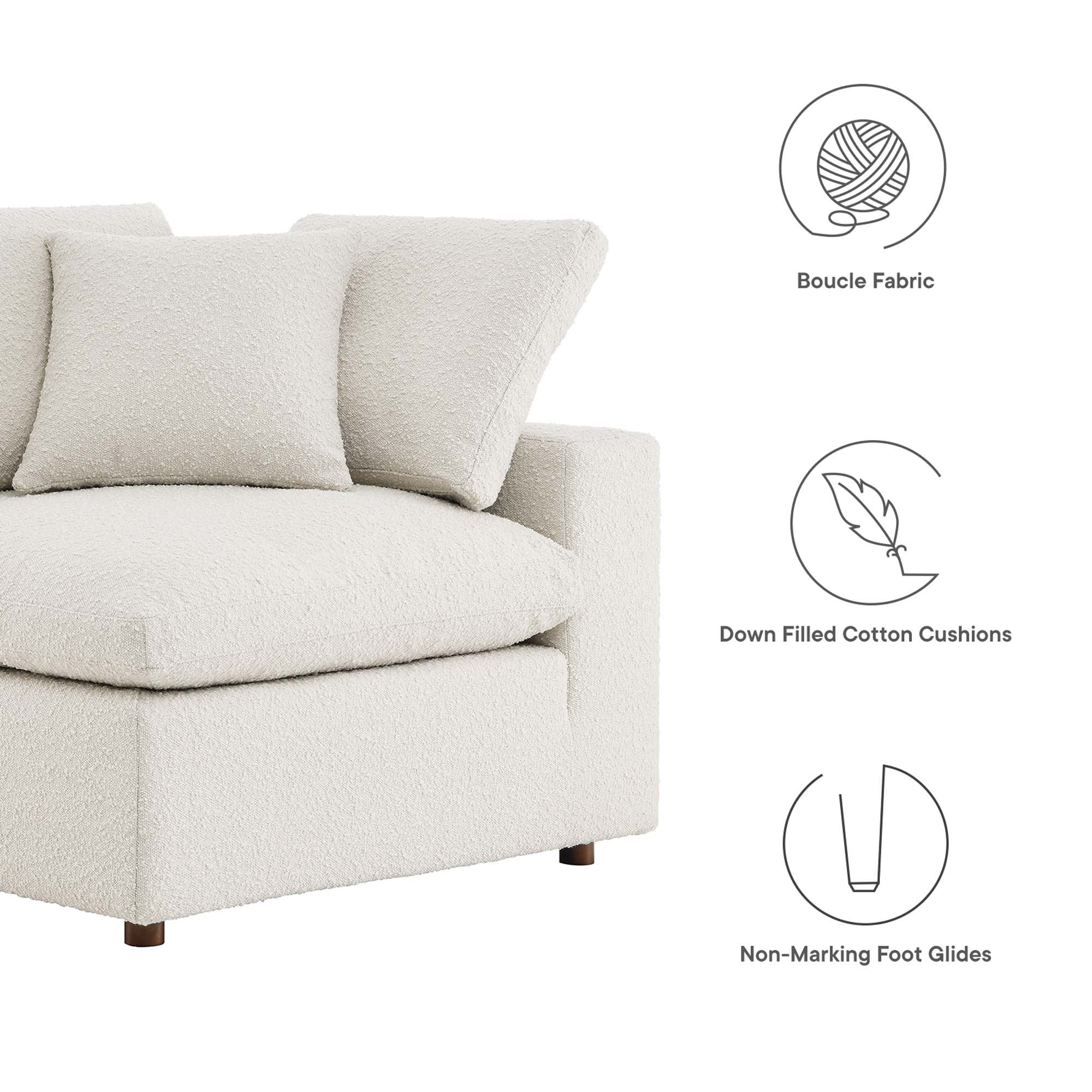 Commix Down Filled Overstuffed Boucle Fabric Corner Chair by Modway - Image 18