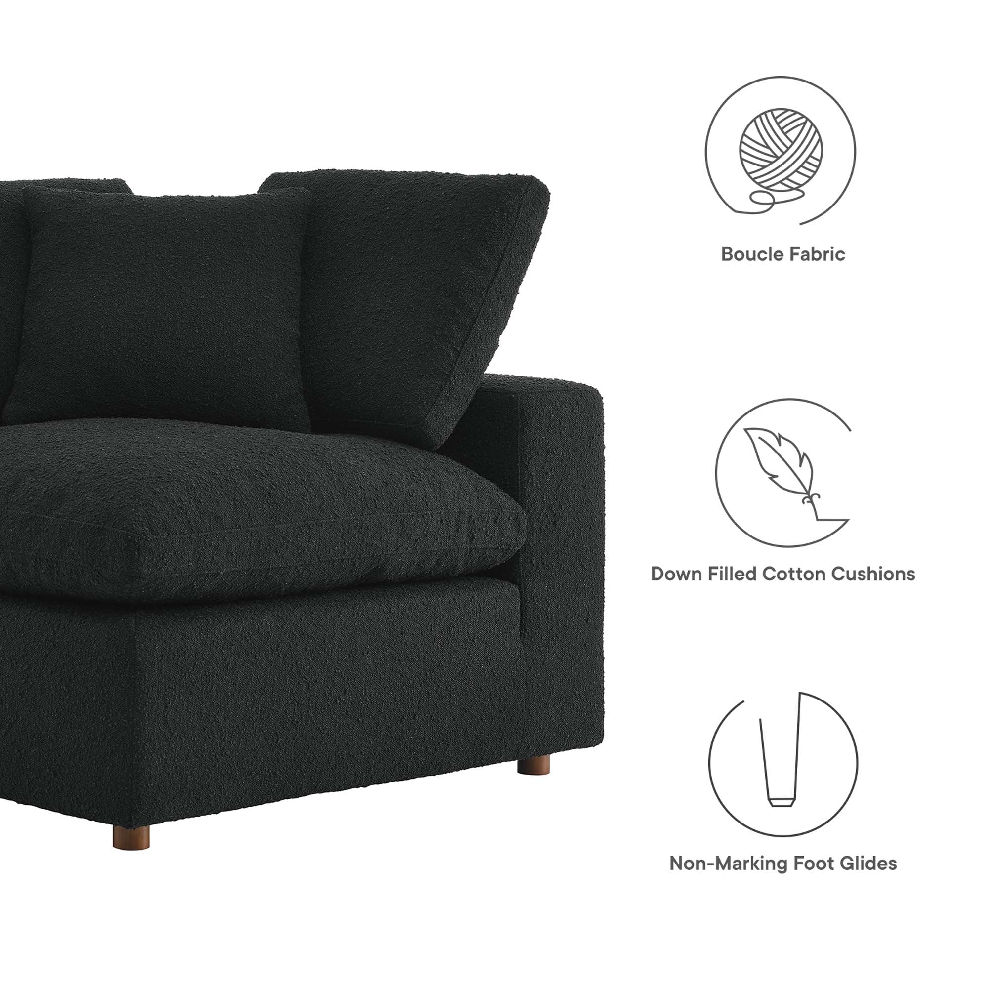 Commix Down Filled Overstuffed Boucle Fabric Corner Chair by Modway - Image 19