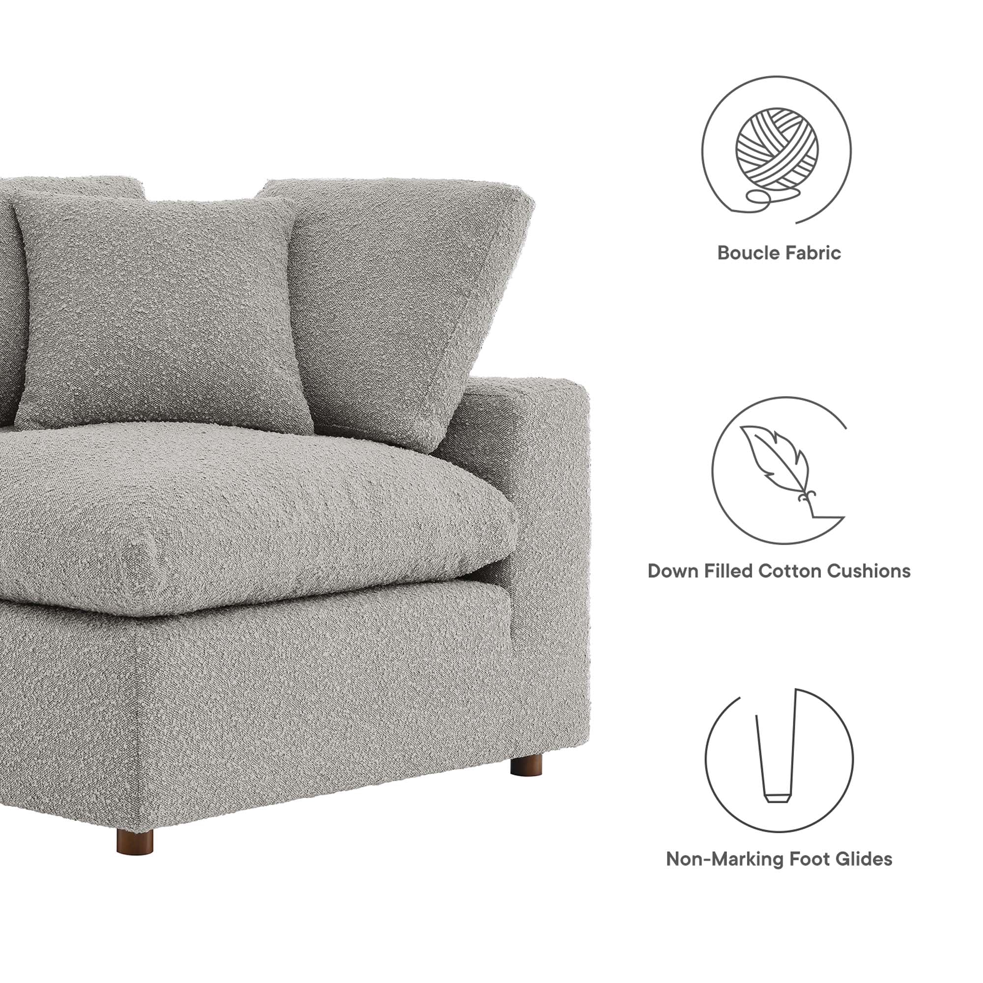 Commix Down Filled Overstuffed Boucle Fabric Corner Chair by Modway - Image 2
