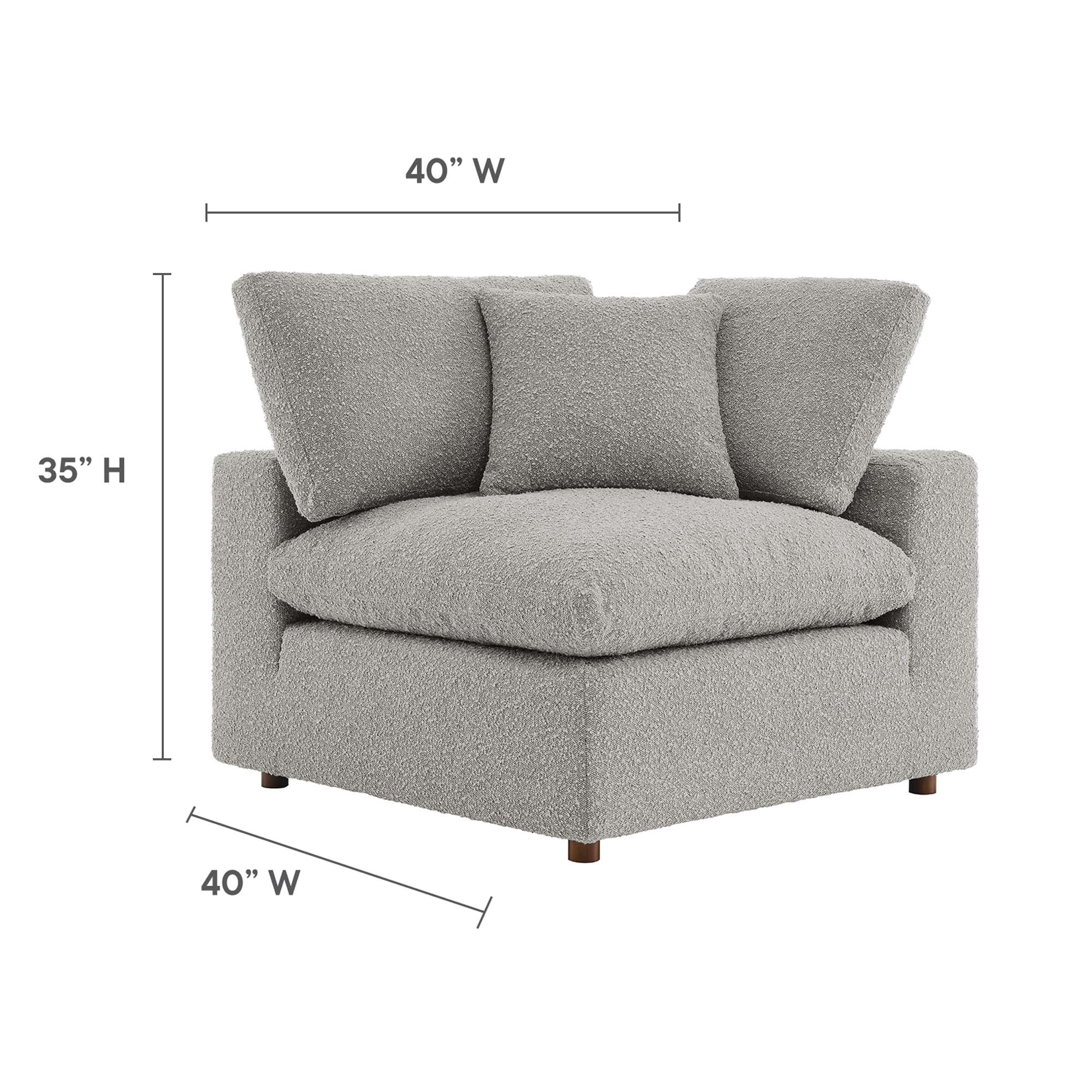 Commix Down Filled Overstuffed Boucle Fabric Corner Chair by Modway - Image 3