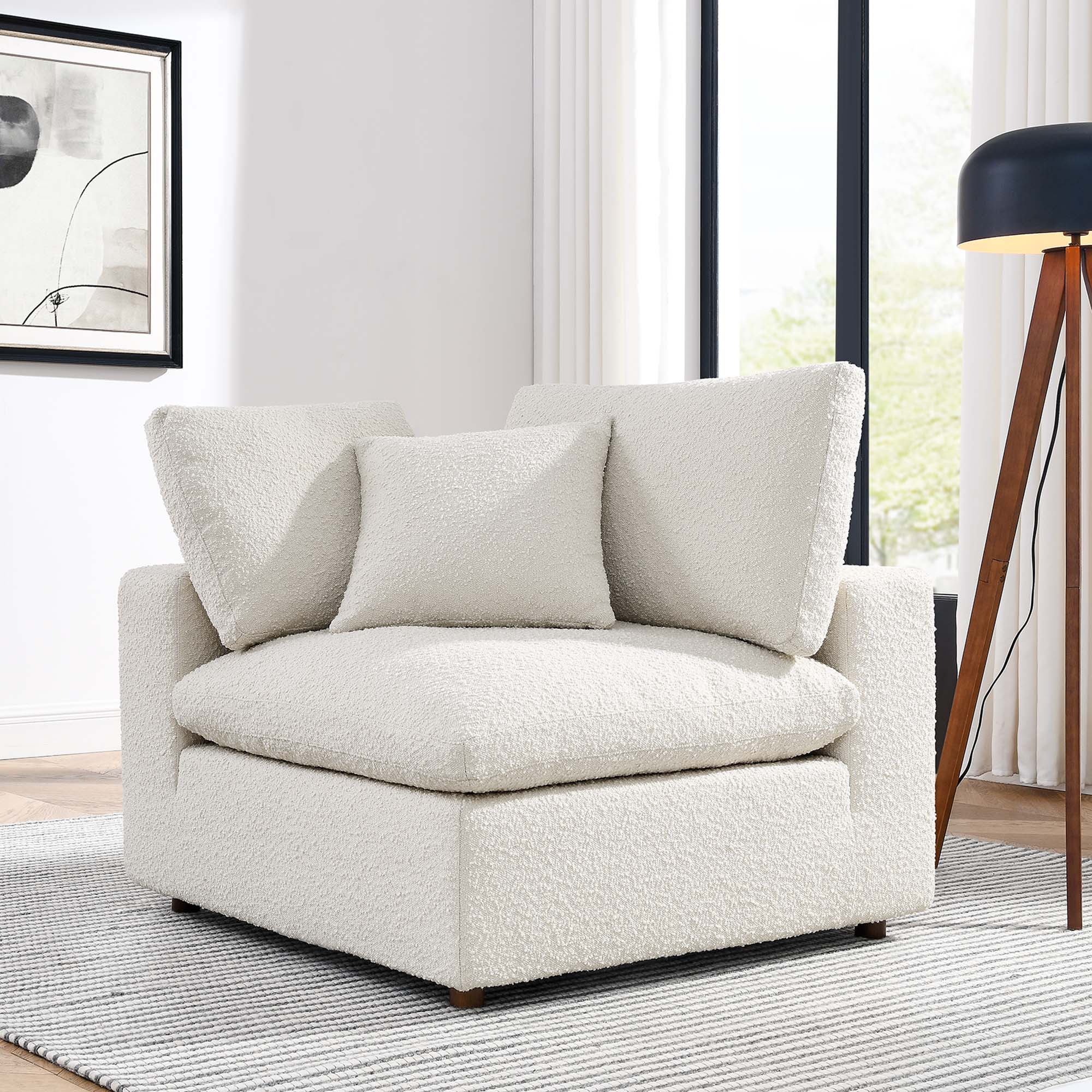 Commix Down Filled Overstuffed Boucle Fabric Corner Chair by Modway - Image 8