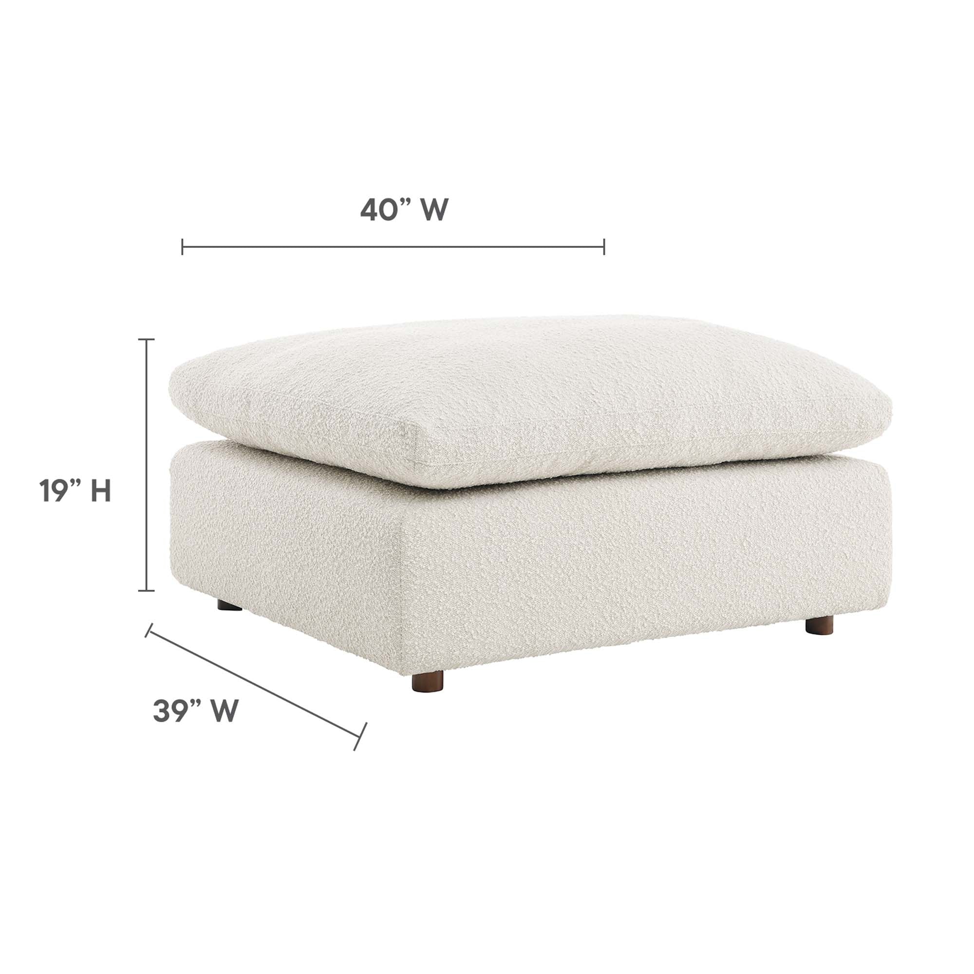 Commix Down Filled Overstuffed Boucle Fabric Ottoman by Modway - Image 16