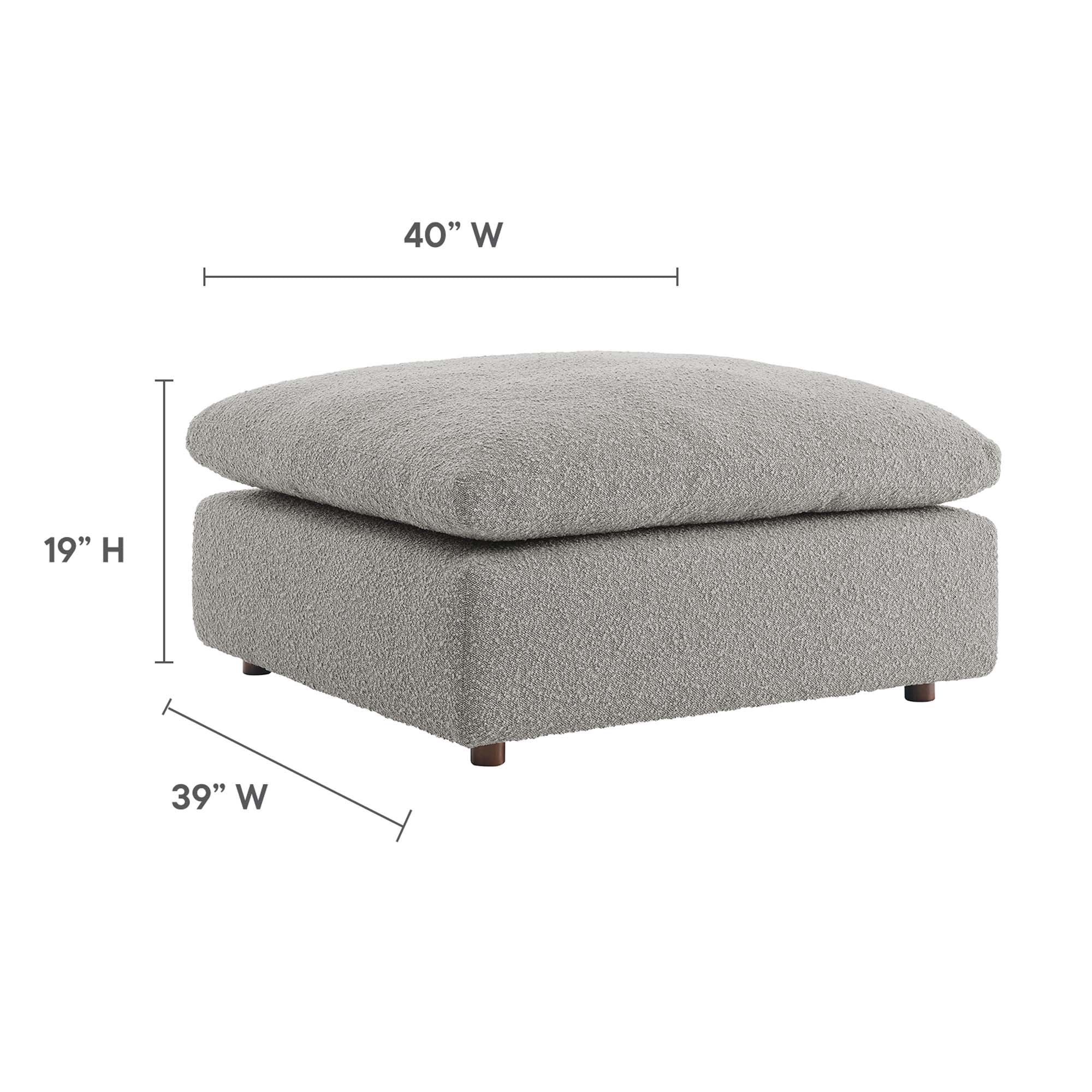 Commix Down Filled Overstuffed Boucle Fabric Ottoman by Modway - Image 17