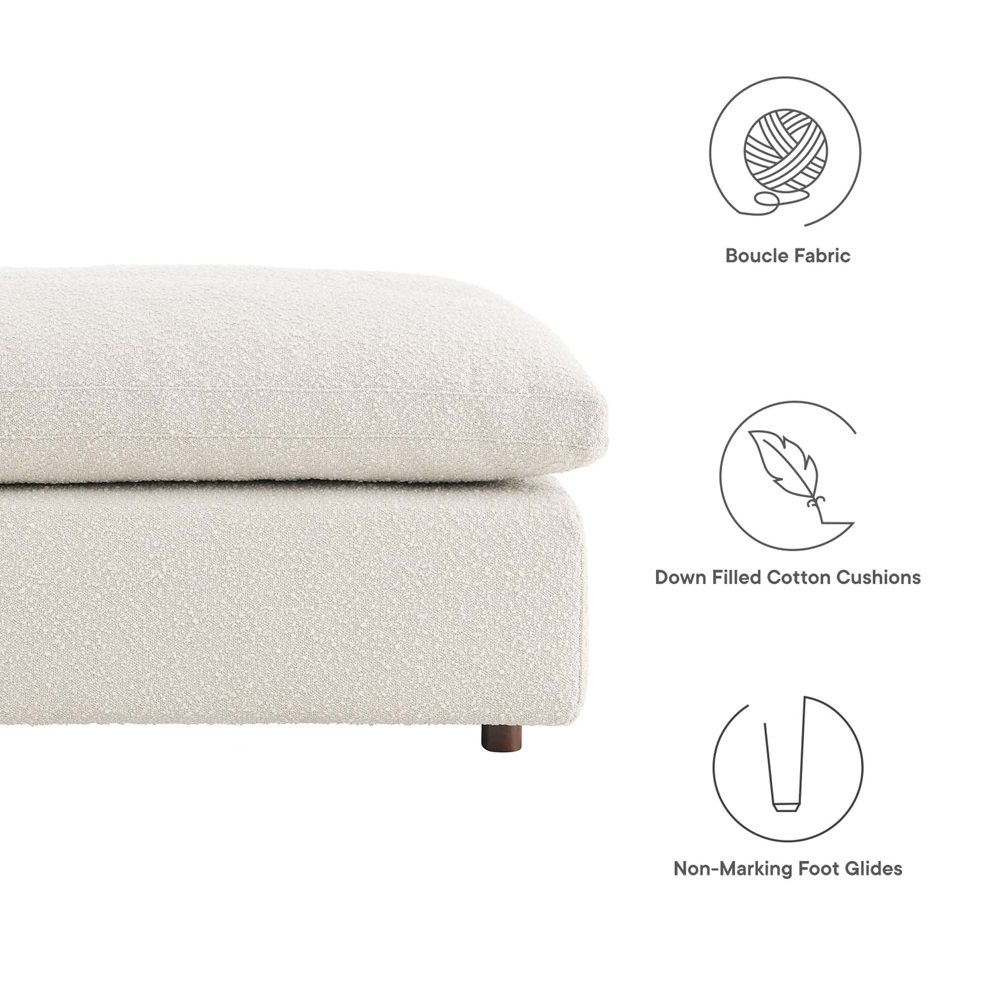 Commix Down Filled Overstuffed Boucle Fabric Ottoman by Modway - Image 18