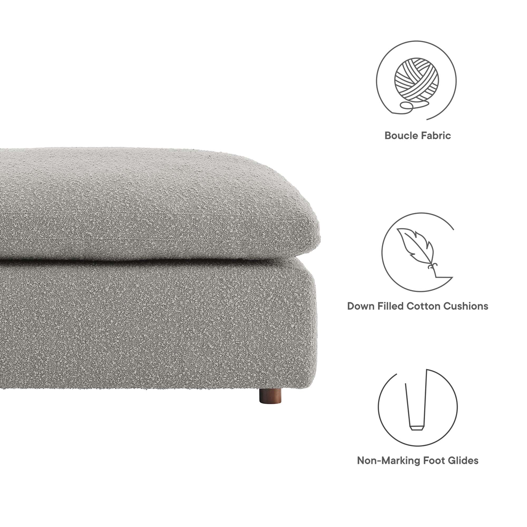 Commix Down Filled Overstuffed Boucle Fabric Ottoman by Modway - Image 19