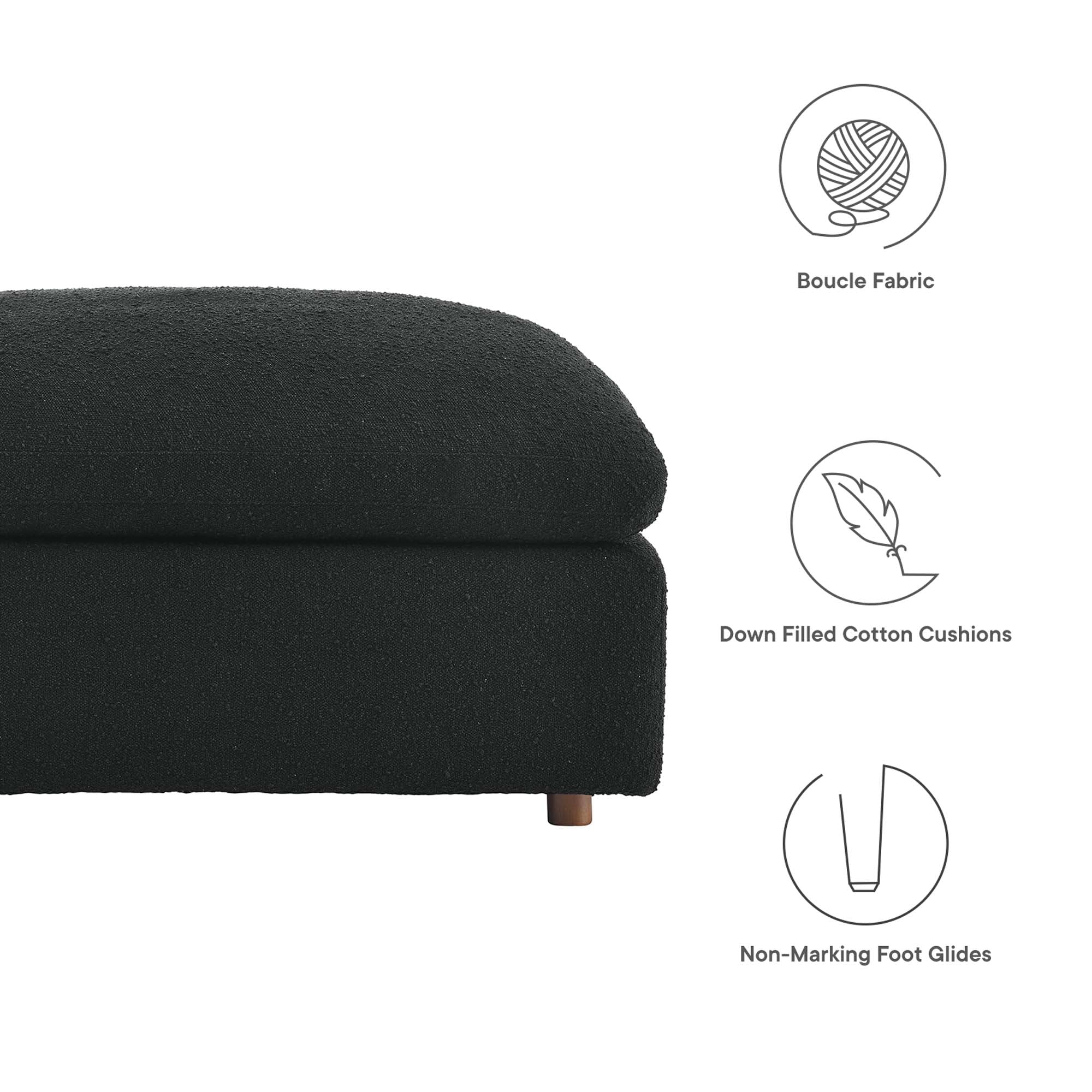Commix Down Filled Overstuffed Boucle Fabric Ottoman by Modway - Image 2