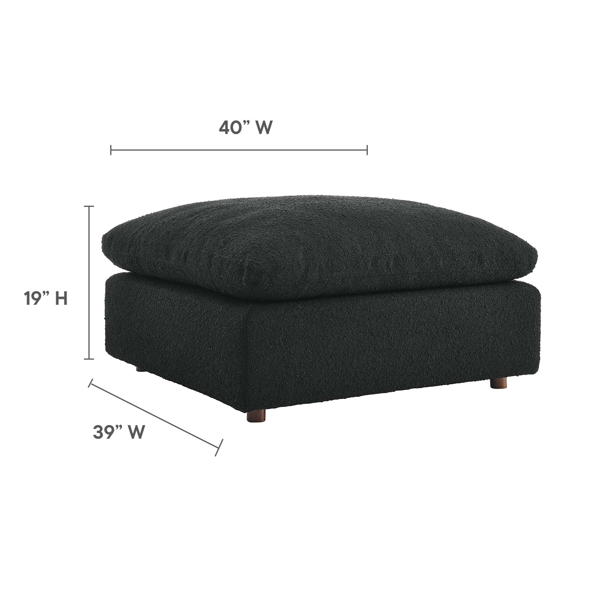 Commix Down Filled Overstuffed Boucle Fabric Ottoman by Modway - Image 3