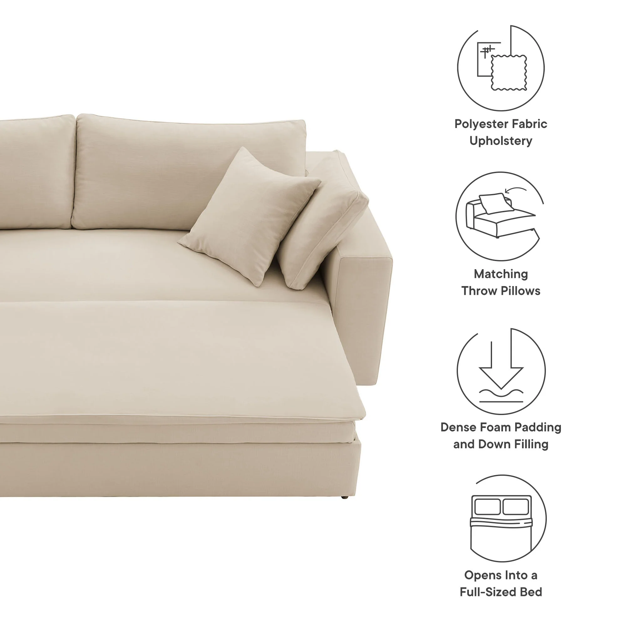 Commix Down Filled Overstuffed Sleeper Sofa by Modway - Image 3