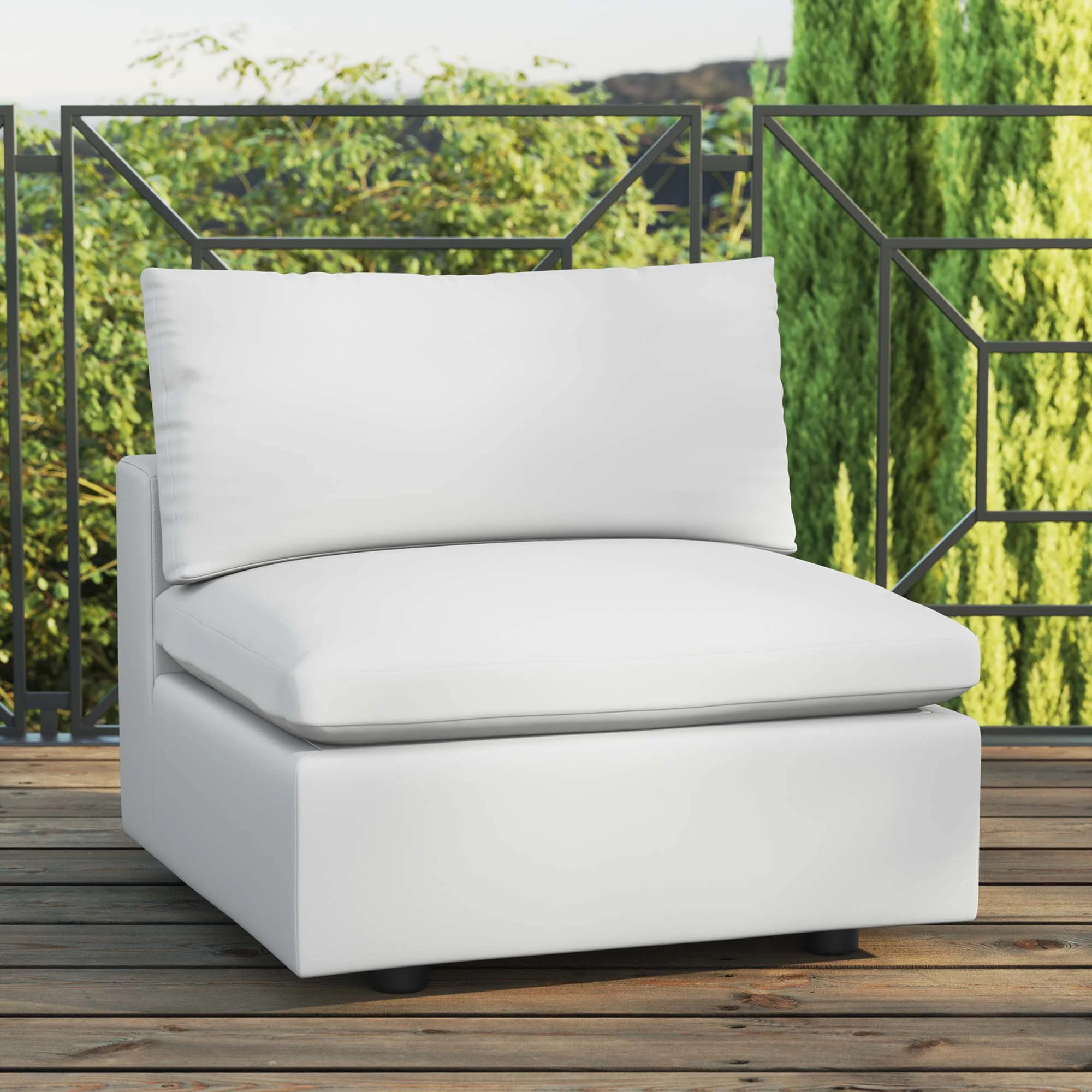 Commix Overstuffed Outdoor Patio Armless Chair by Modway - Image 7
