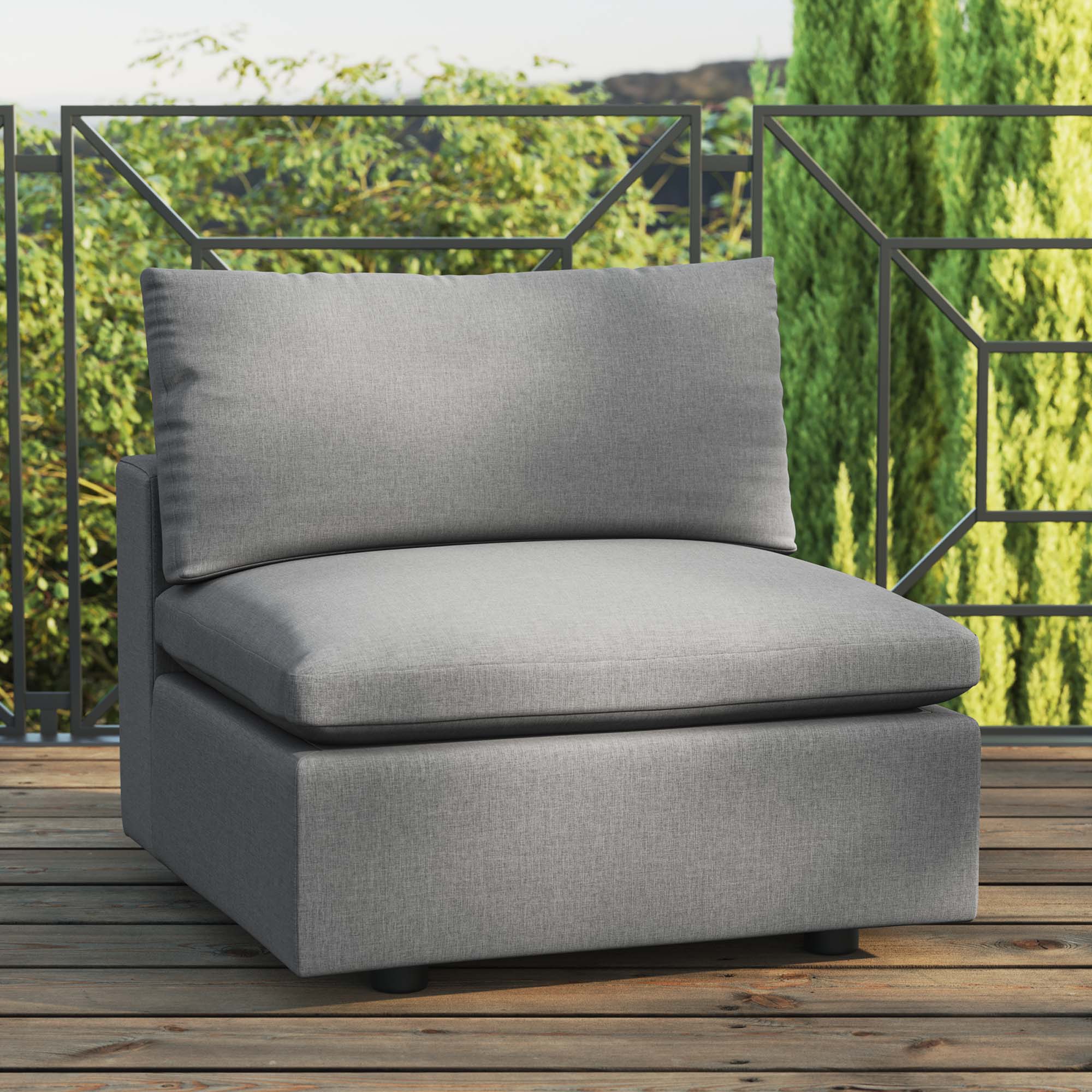 Commix Overstuffed Outdoor Patio Armless Chair by Modway - Image 8