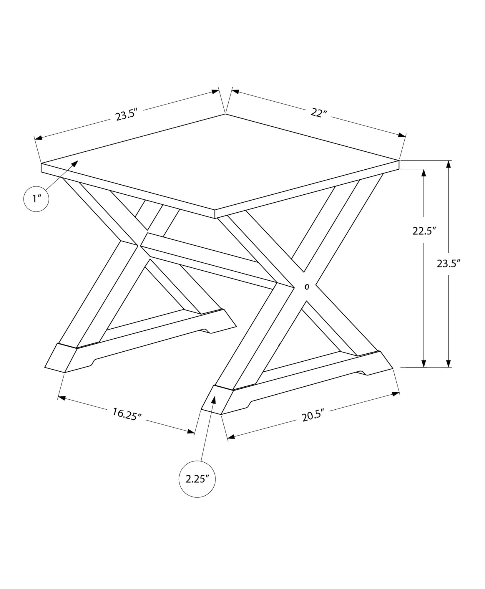 Compact Accent End Table, Square, Transitional - Image 7