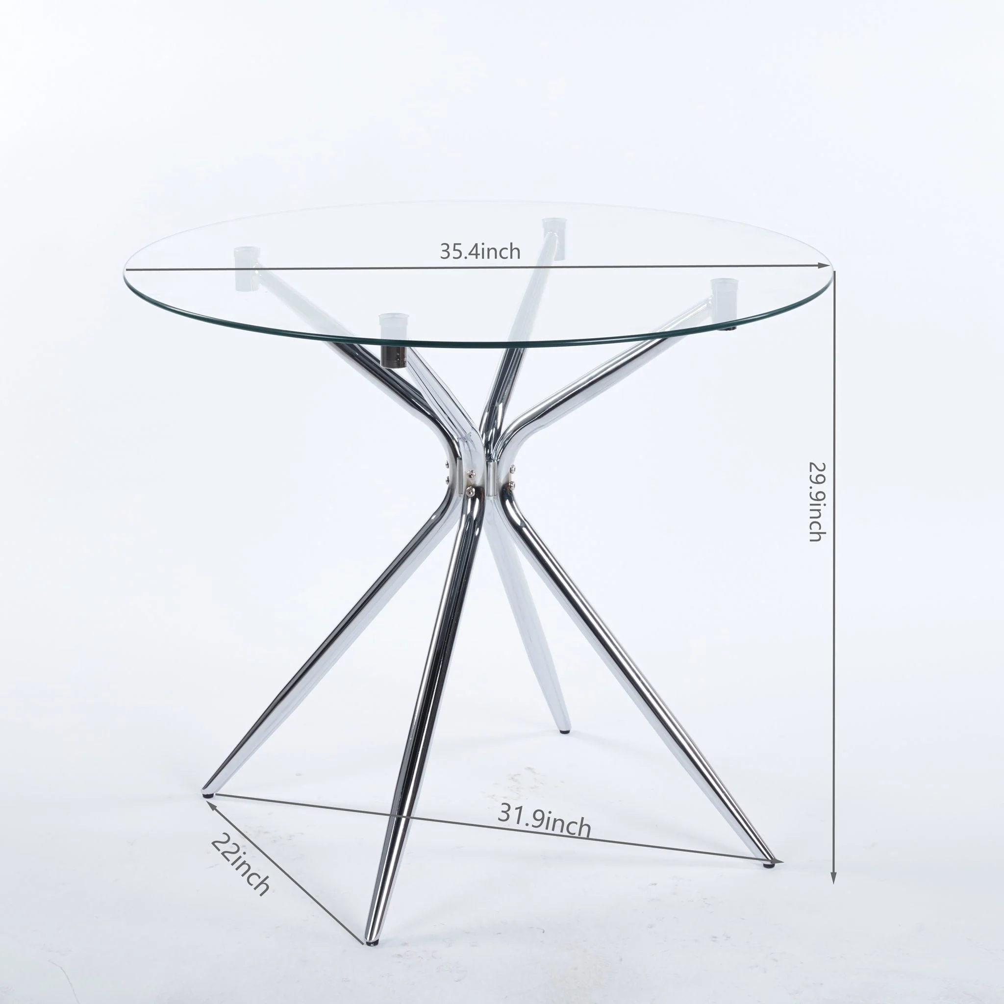 Compact Dining Table With Glass Top - Image 4