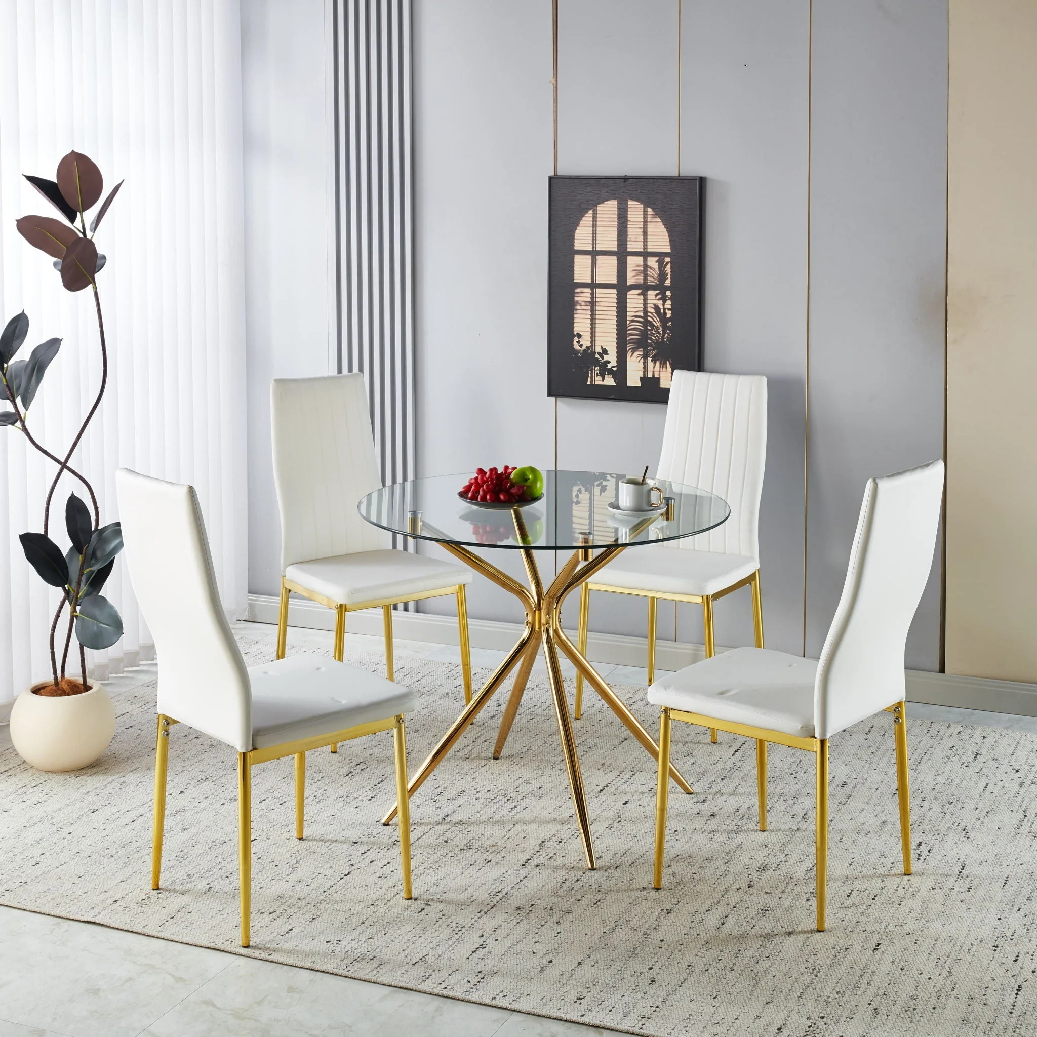 Compact Dining Table With Glass Top - Image 6