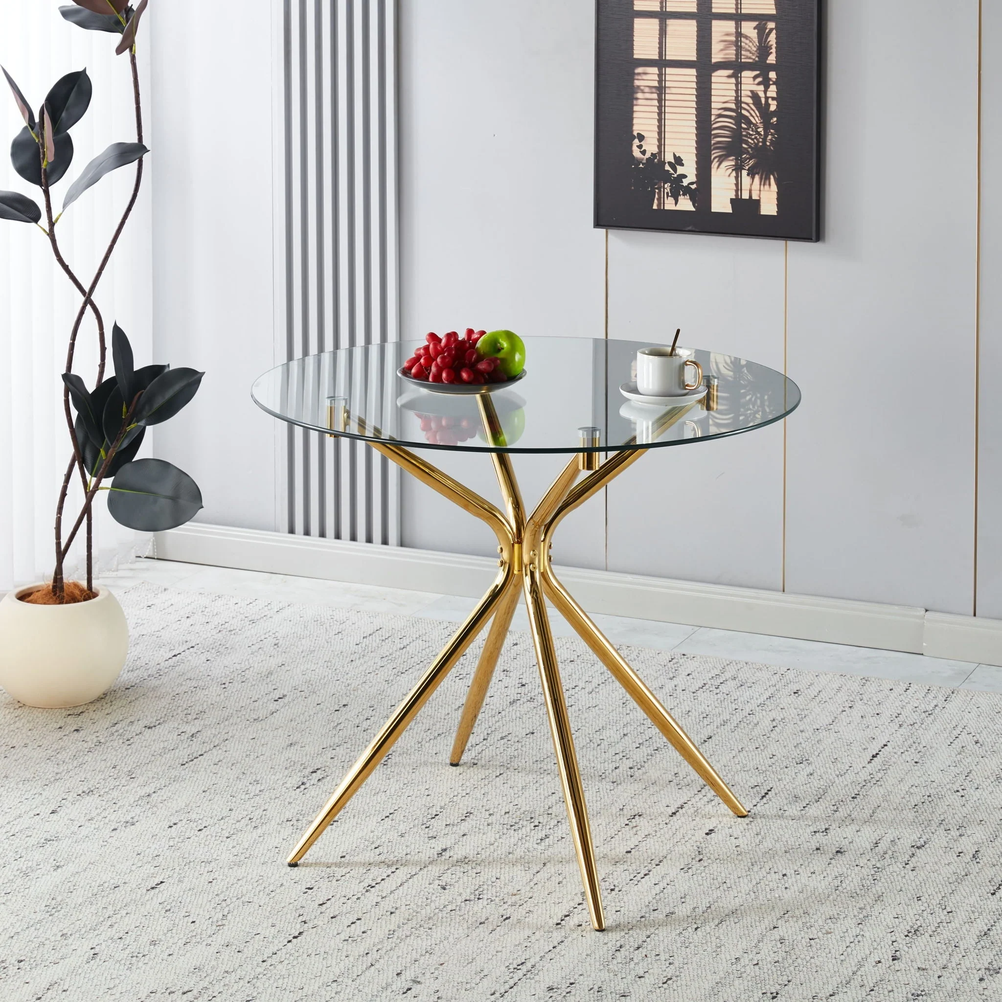 Compact Dining Table With Glass Top - Image 7