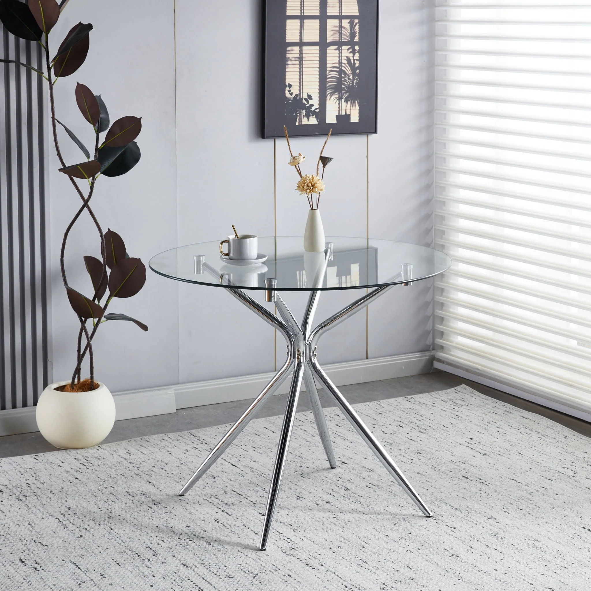 Compact Dining Table With Glass Top - Image 8