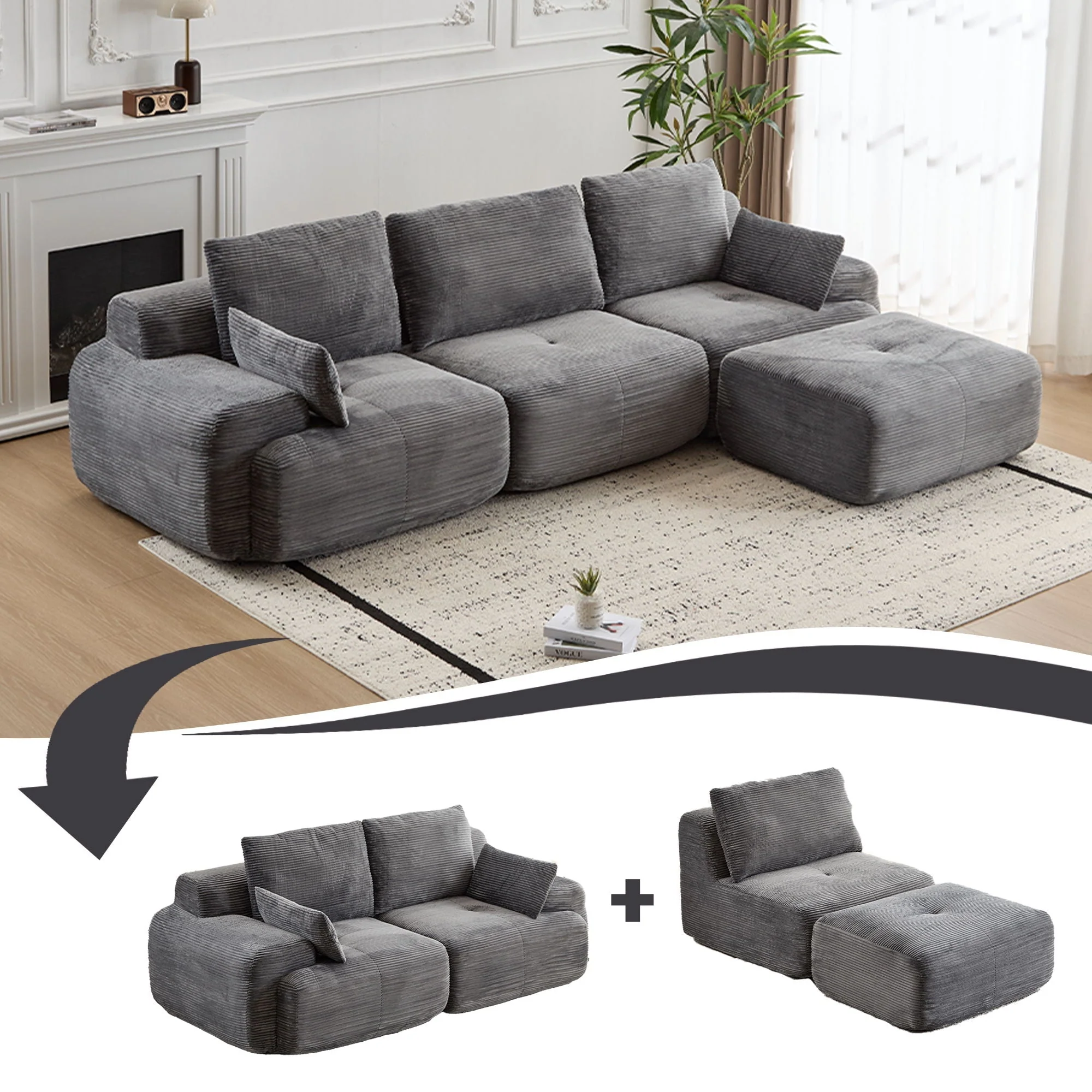 Compressed Sofa, Large Sectional Couches For Living Room - Image 10