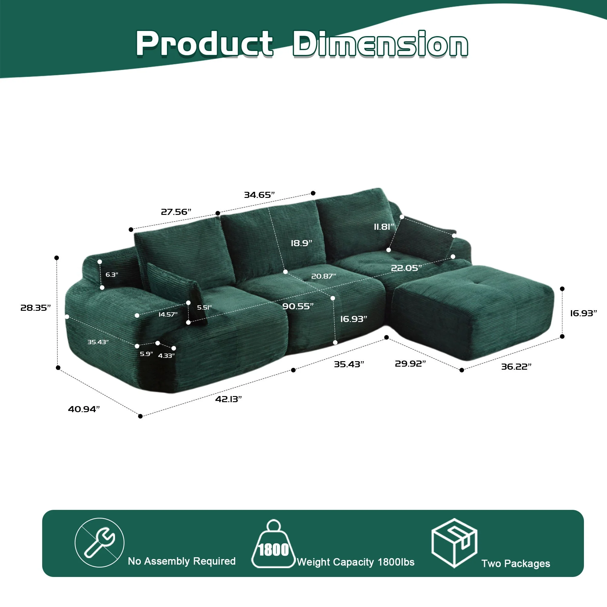 Compressed Sofa, Large Sectional Couches For Living Room - Image 8